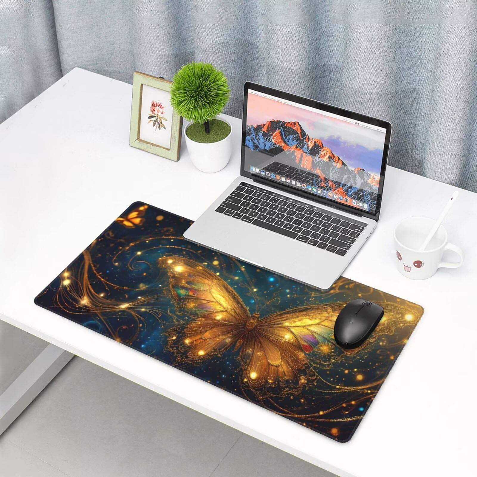 Dream Podkładka pod mysz, duża podkładka pod mysz 1600 x 800 mm, podkładka pod mysz do gier, podkładka na biurko ze zszytymi krawędziami, podkładka pod mysz z klawiaturą, do pracy, gier, biura, domu