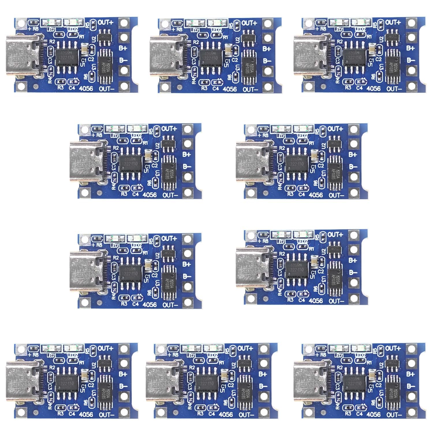Electro 10PCS TP4056/TPA4056/4056 C-Type 5V Battery Charging Module with Inbuilt Battery Protection and Charging Indicator for DIY Projects-image-32