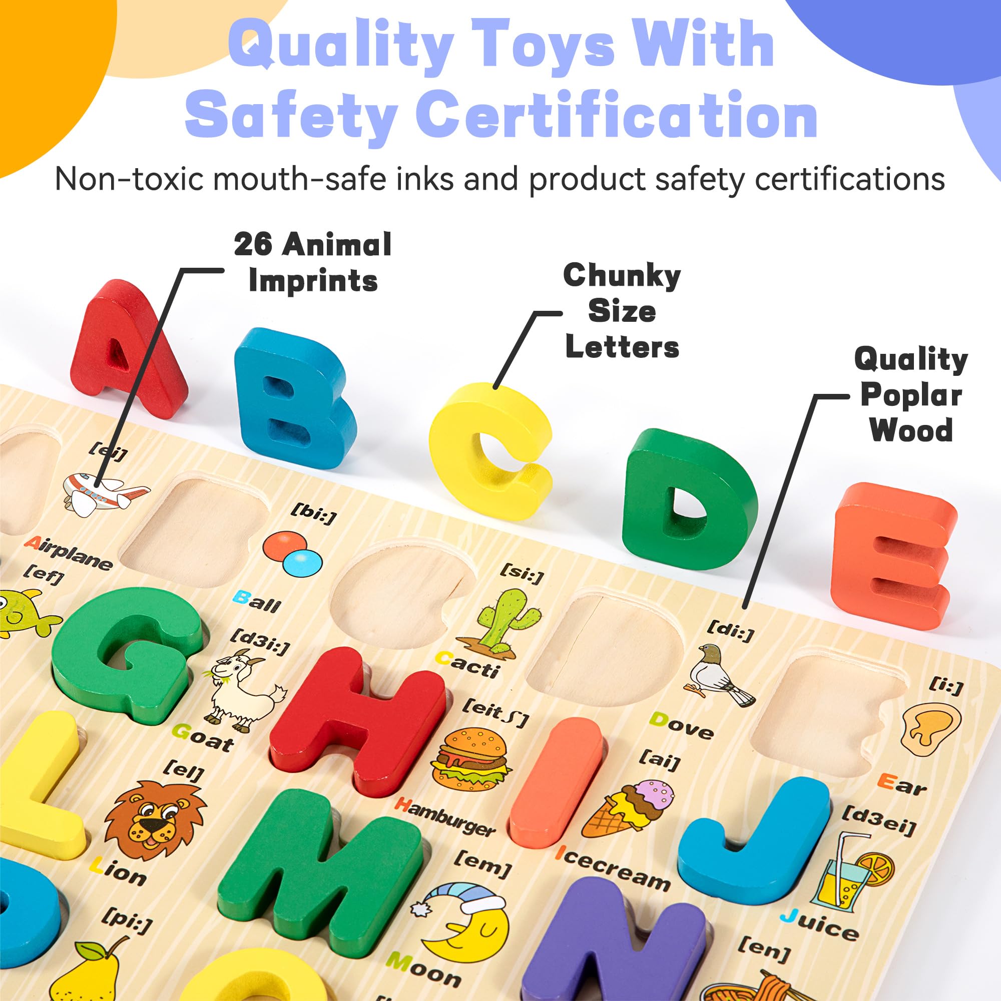 Puzzle Spielzeug Buchstaben Und Zahlen, 2 Holz Alphabet Zahlen Puzzle