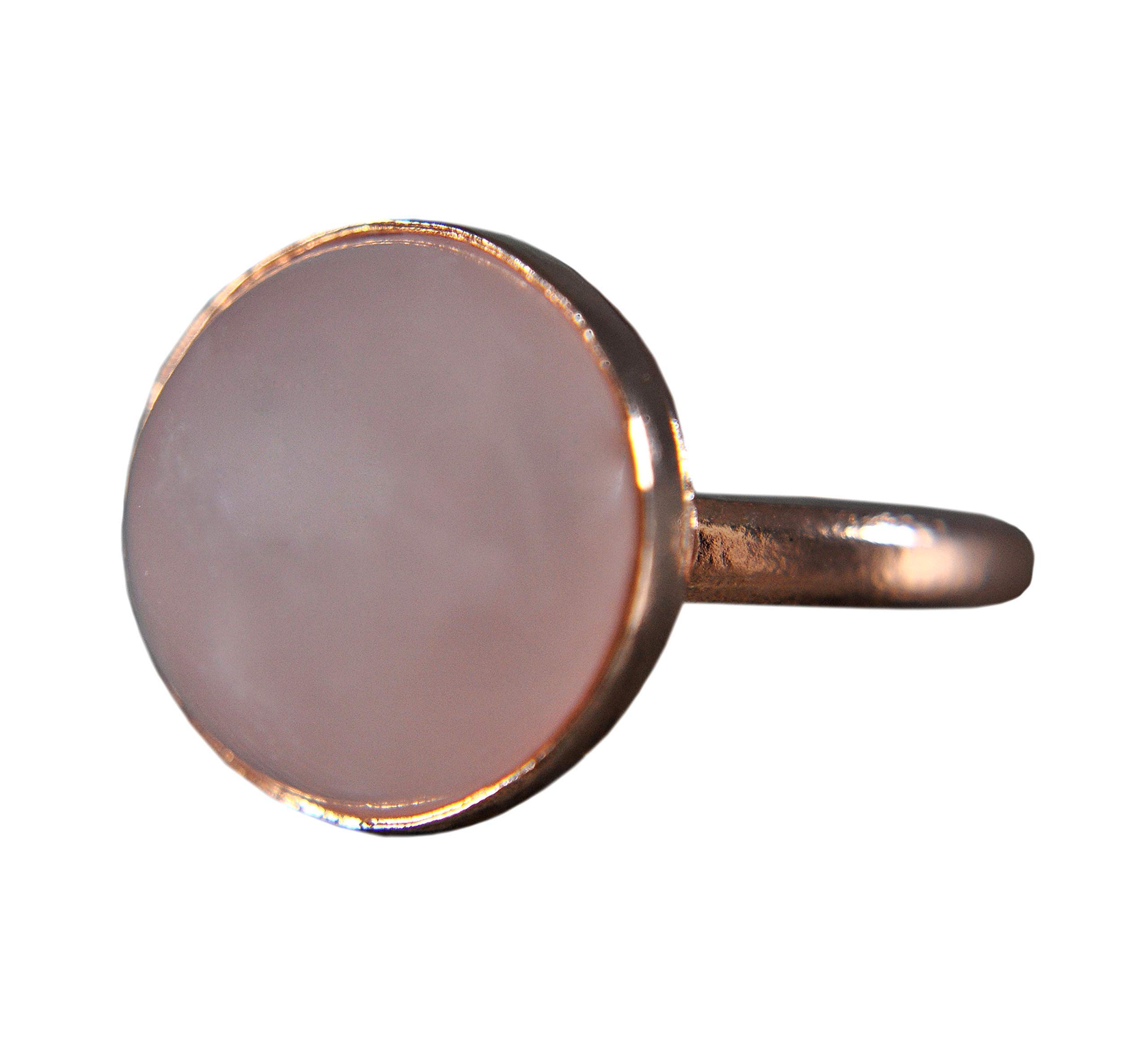 925 Silber Rosenquarz Roségold Ring Edelstein - Verstellbar - Romantisch Tolle Geschenkidee - Geschenk für Sie - Schmuck Geschenk - Handmade Geschenk