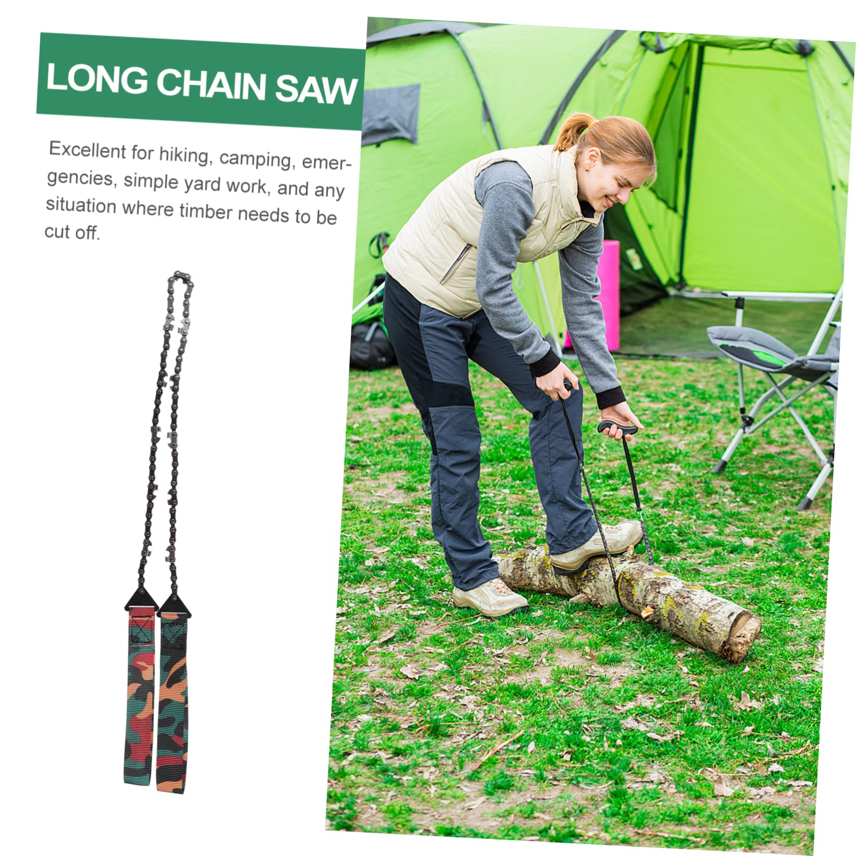 YARNOW Outdoor Set Camping Saws Braided Rope Wire Cutter Rake Compact Hiking Gear