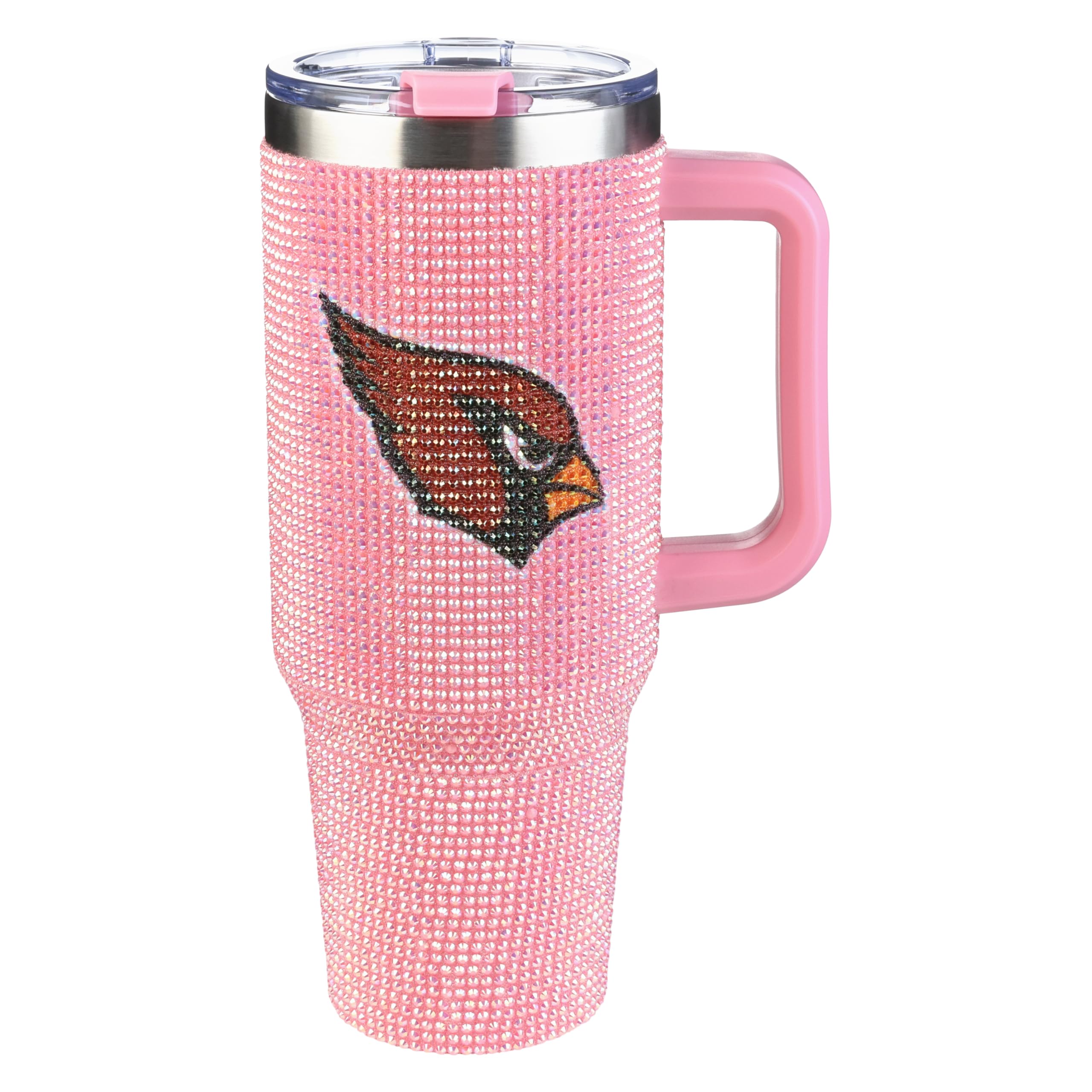 The Memory Company Officially Licensed 40oz Pink Bling Game Day Tumbler, Arizona Cardinals