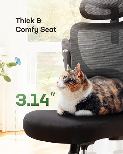 Miniatura 6 de Marsail Silla ergonómica de oficina Silla de escritorio para computadora de oficina con malla de respaldo alto y soporte lumbar ajustable, sillas