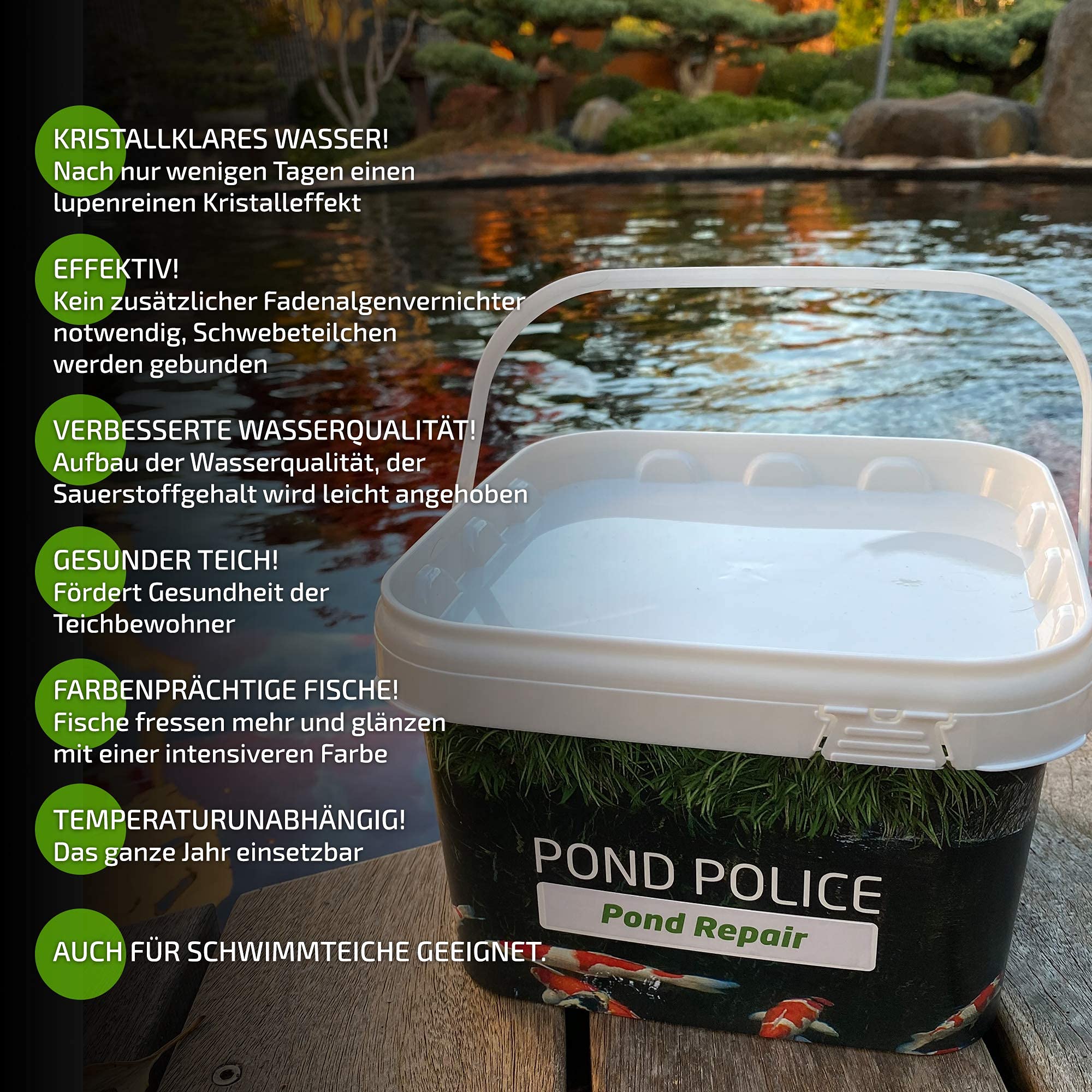 Pond Repair • Biologisches Produkt • Macht Algizide unnötig 2,5kg • Wasseraufbereiter für klares Teichwasser