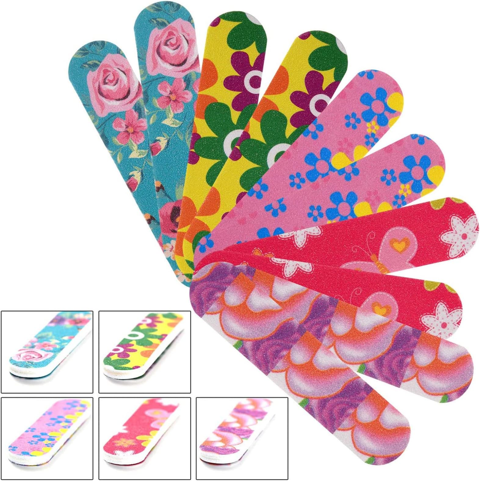 Amazon.com : 100 Pcs Colorful Nail Files Double Sided Emery Boards ...