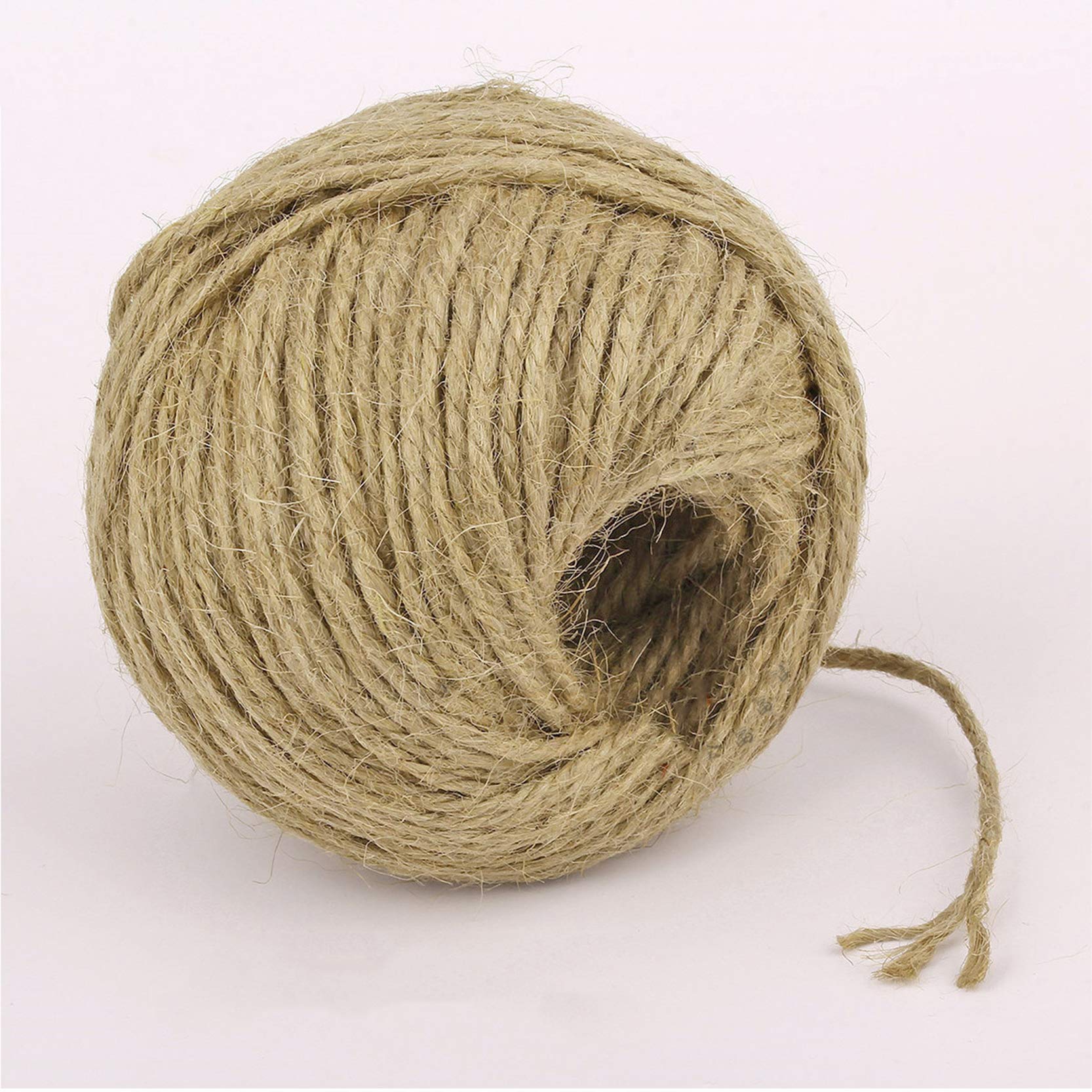 ZNKZJ Corda di Iuta 1mm/1,5mm/2 mm/3mm/3,5mm,5 Pezzi Corda di spago di Iuta Naturale Spessa per Artigianato, Corda Intrecciata a più Fili per Confezioni Regalo, Giardinaggio,3mm_50m