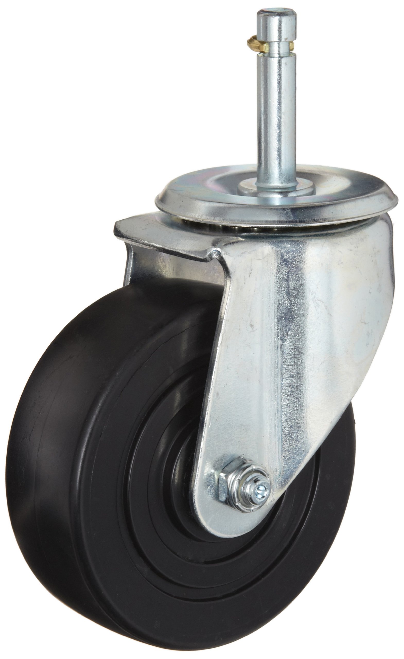 E.R. Wagner Americaster Stem Caster, Swivel, Dust Cover, Polyolefin Wheel, Delrin Bearing, 450 lbs Capacity, 5