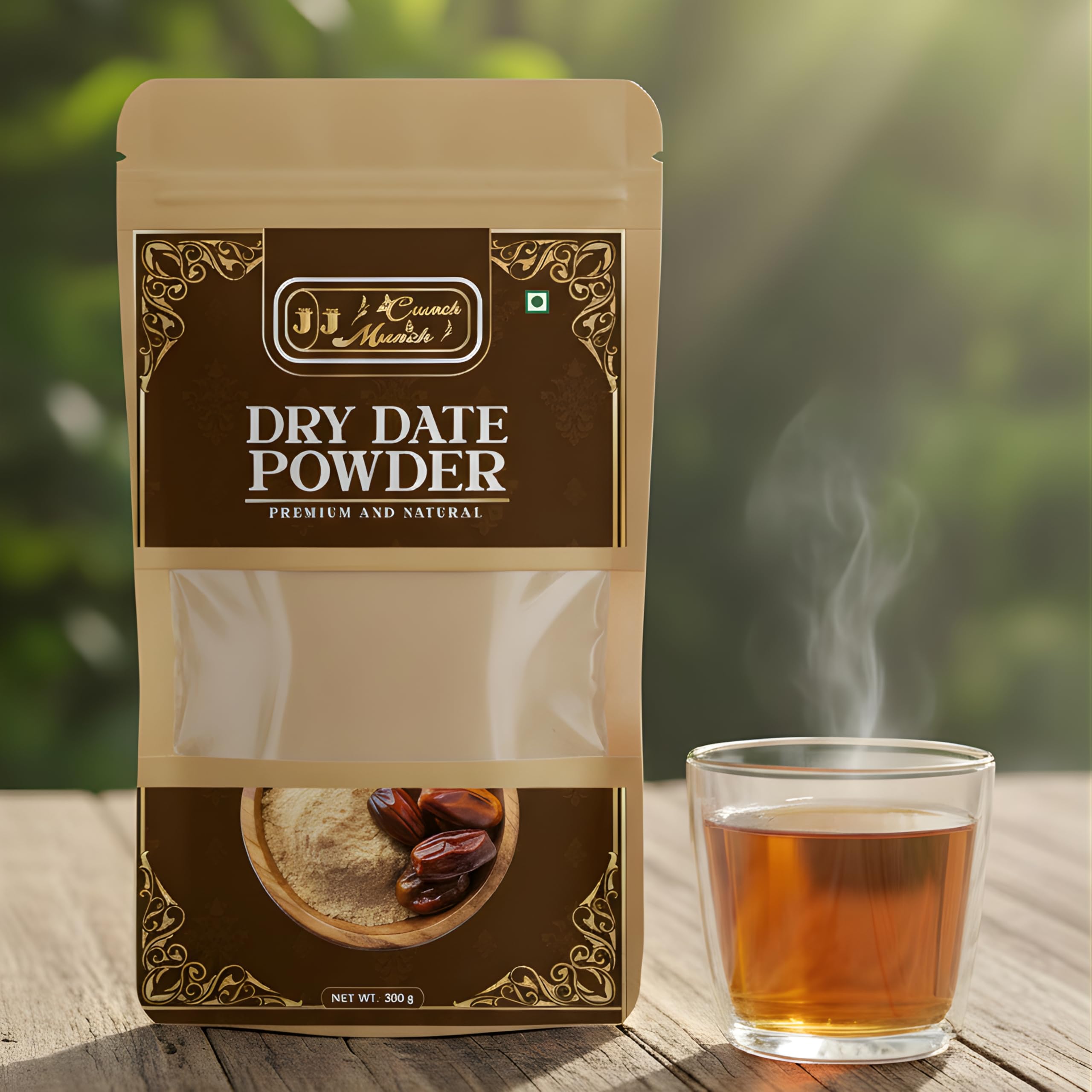 J J CRUNCH N MUNCH Arabian Date Powder 200 Gram – Kharik/Khajur Powder | Healthy Sugar Substitute | No Added Colour, Flavour or Preservatives | Rich in Fibre & Minerals 1