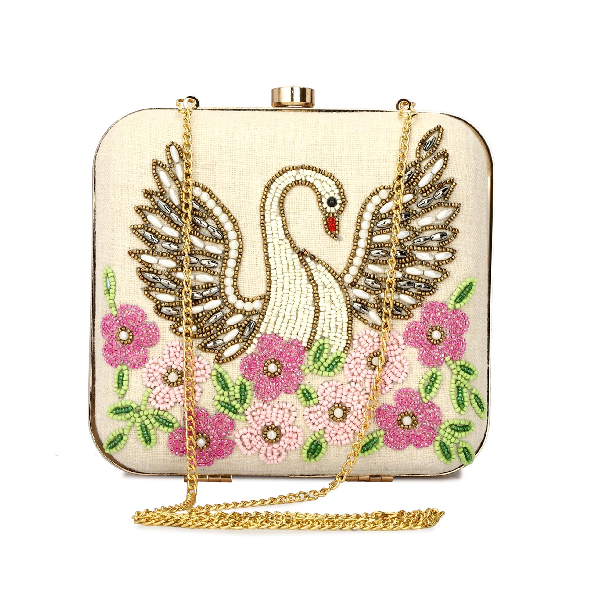 women handmade velvet fabric designer clutch box purse-image-0