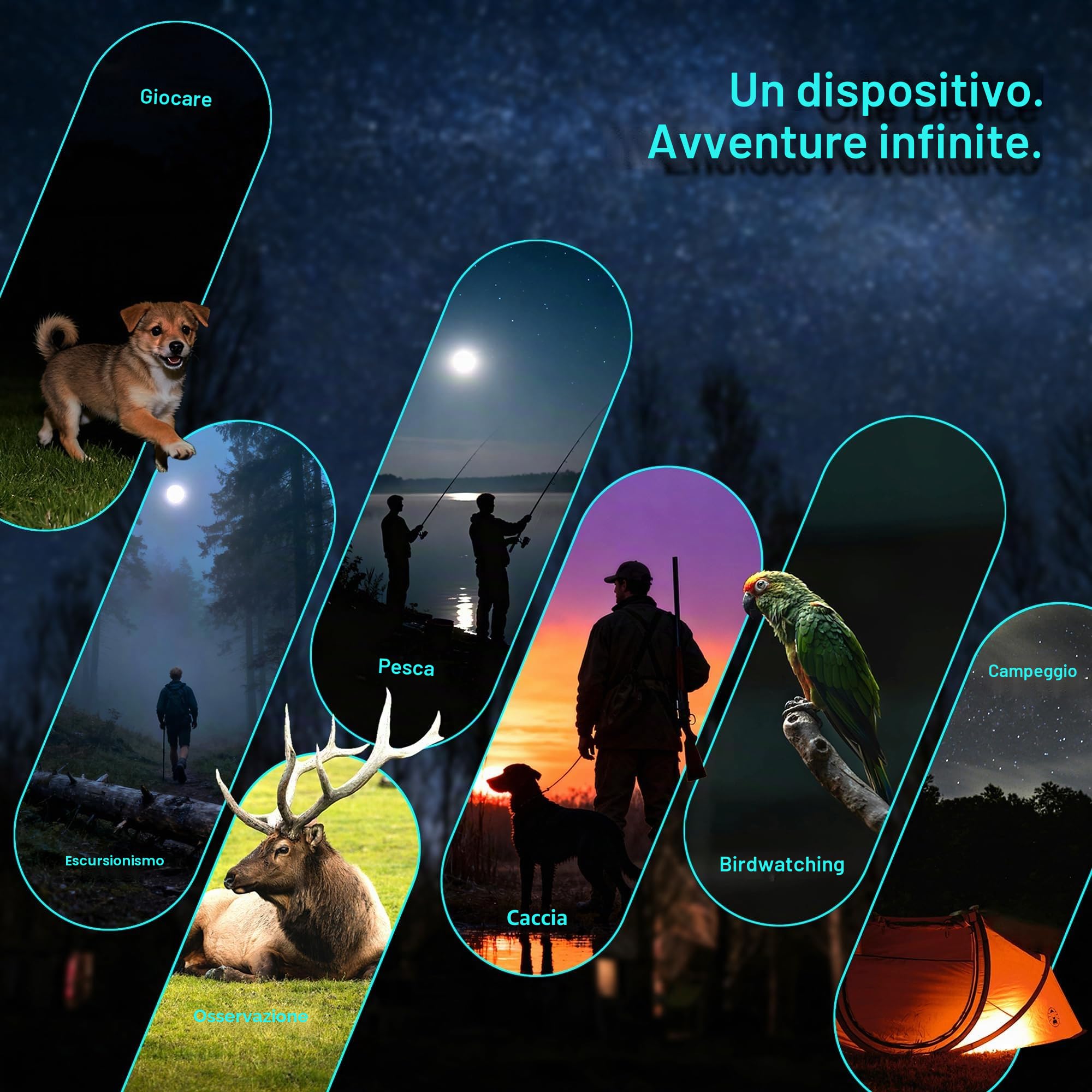 Visore Notturno con Scheda 32GB, Binocolo Visione Notturna Zoom 8X, Schermo 3.0'', Video Binocolo Interattivo Batteria 4000mAh, IR 7 Livelli, Regalo Uomo & Papà