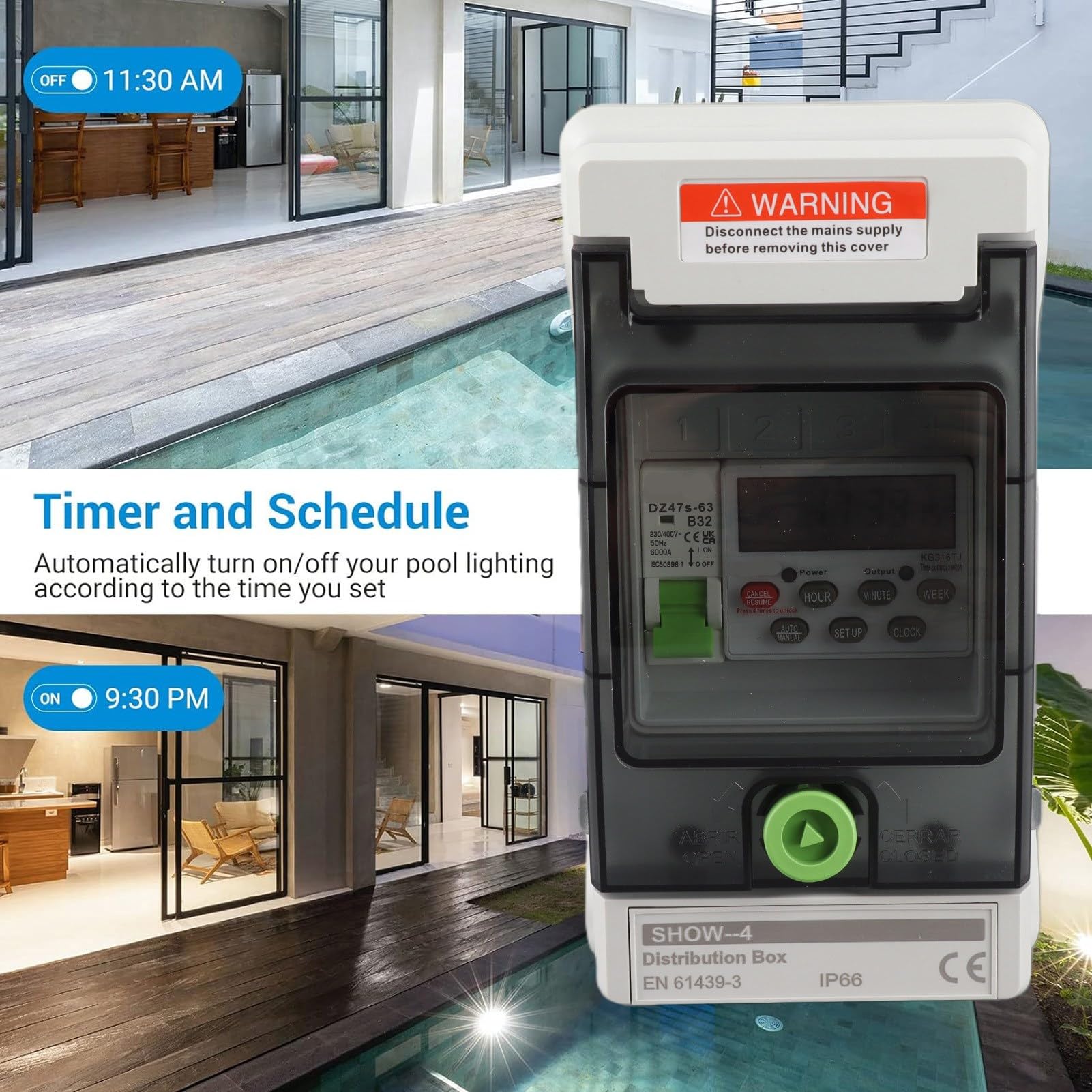 Bewinner Digitaler Zeitschaltuhr-Schalter, 7 Tage, 16 Mal, Ein/Aus, für den Außenbereich, Wasserdicht, Zeitsteuerung, Verteilerkasten für Straßenlaterne, Poolpumpe, Bewässerung