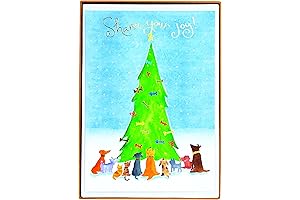 Graphique Cat and Dog Lovers Christmas Cards - Pack of 15 Cards with Envelopes