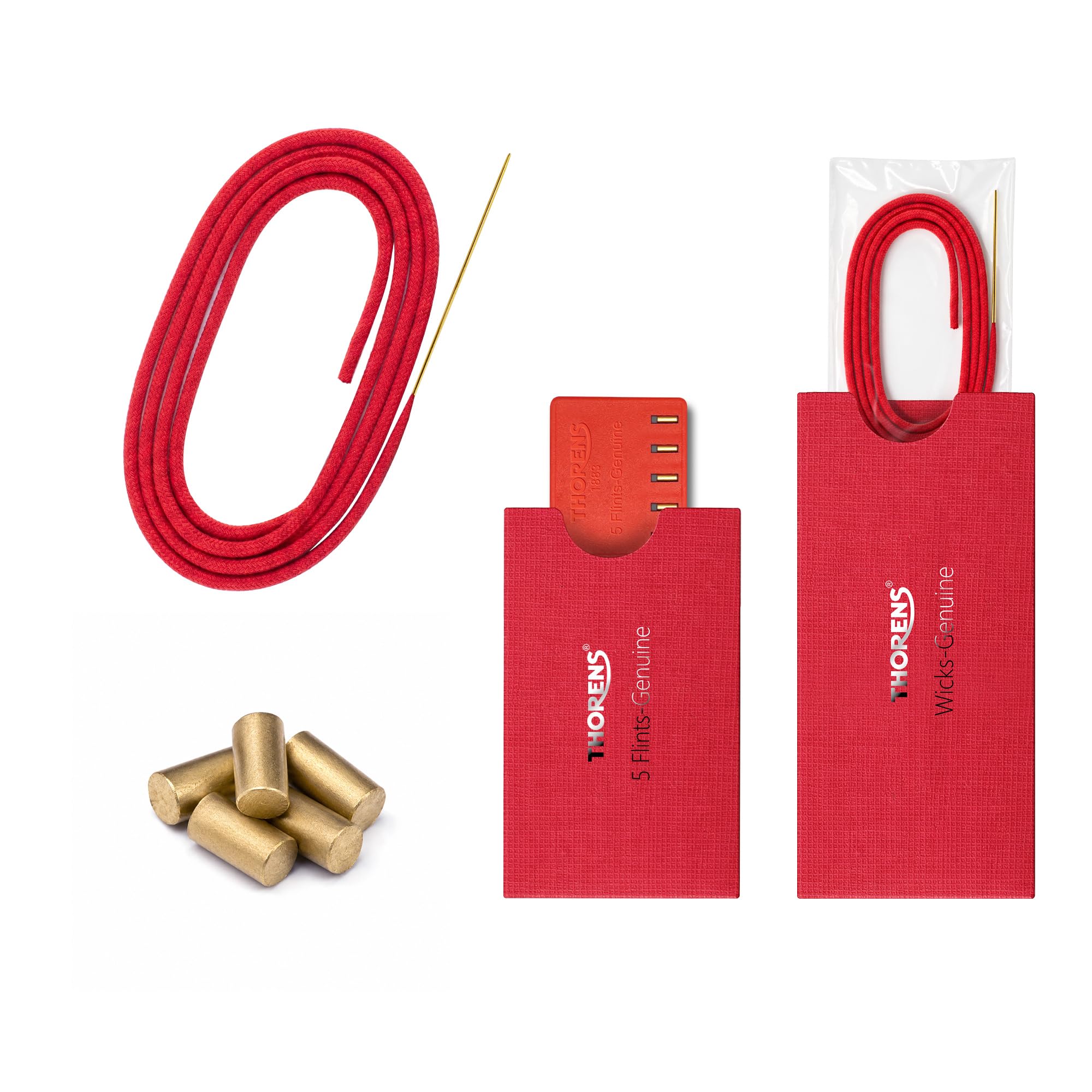 Premium Lighter Flints & Cotton Wicks Kit: 5 Gold Flints Compatible with Zippo & Clipper, Bonus 1 Long Wick Can Trimmed with Lead Needle for All Vintage Petrol & Uniquely Shaped Kerosene Oil Lighters