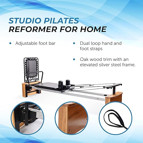 Miniatura 7 de Stamina AeroPilates Pro Reformer - Máquina de entrenamiento de pilates acolchada para todo el cuerpo con rebote cardiovascular para entrenamientos