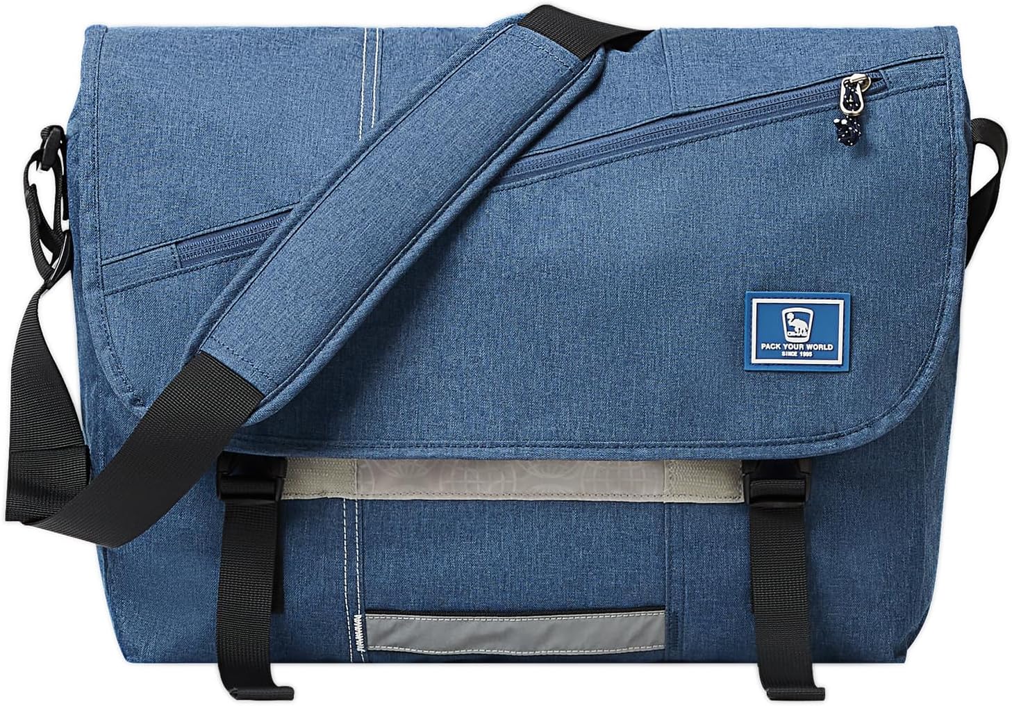 Travel Messenger Bag for Men, 15.6 Inch Laptop Satchel Bag Women Crossbody Shoulder Bags Briefcase Bag Work Computer Blue
