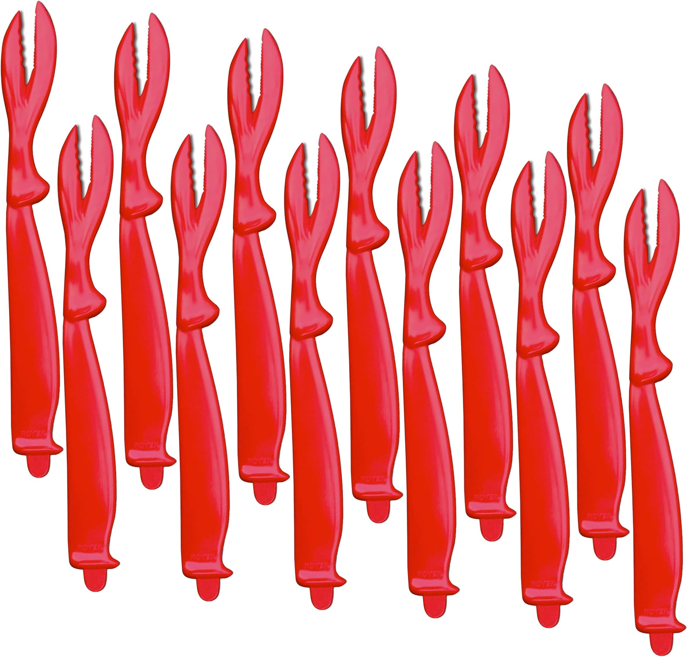 Royer Pro Seafood Cracker, Sheller, Opener for Crab Legs, Lobster, Shellfish, Crawfish, Shrimp, 12 Pieces, STRONG ABS MATERIAL - Made in USA