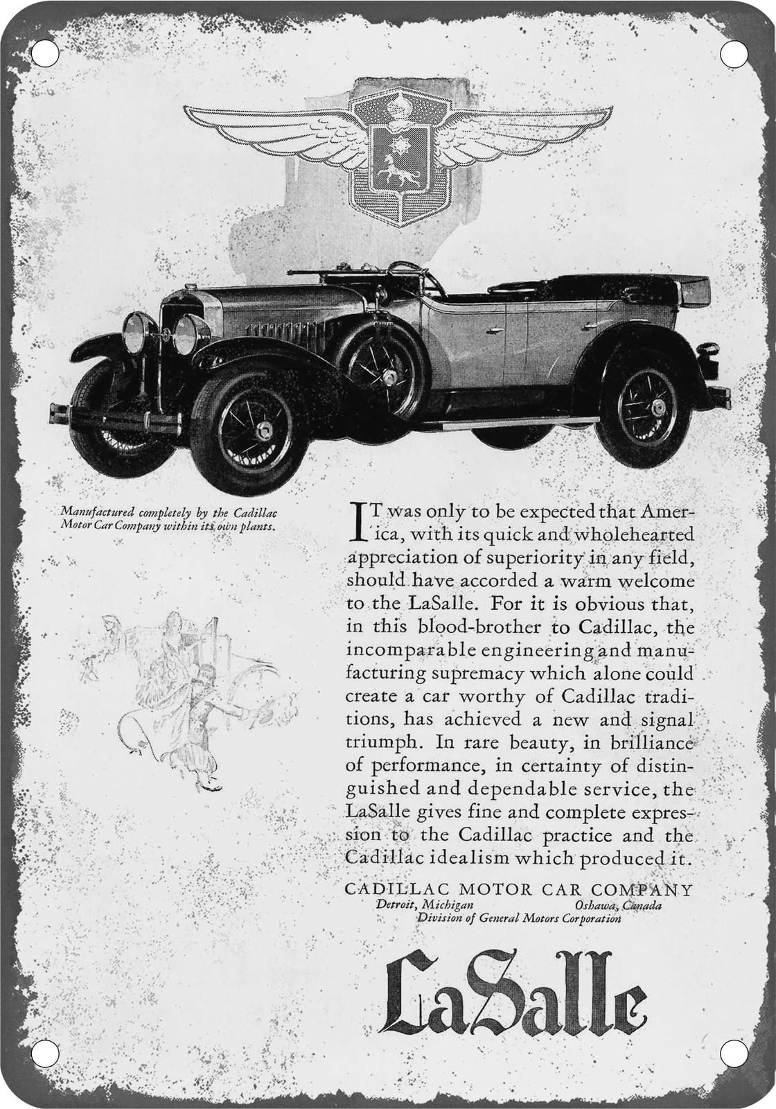 Miaomansenstore Metal Sign - 1927 Lasalle Vintage Ad 10 - Old Retro Rusty Look Home Decor