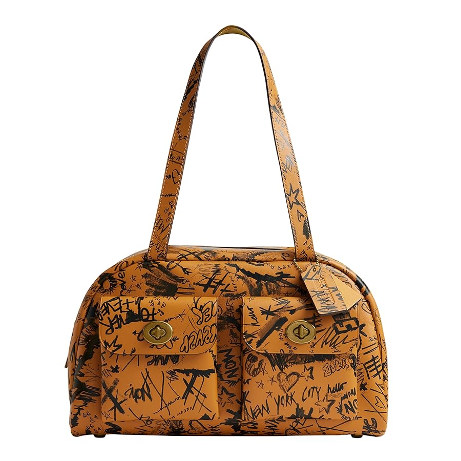 Amazon.com: Coach Twin Turnlock Bag 20 with Graffiti Print