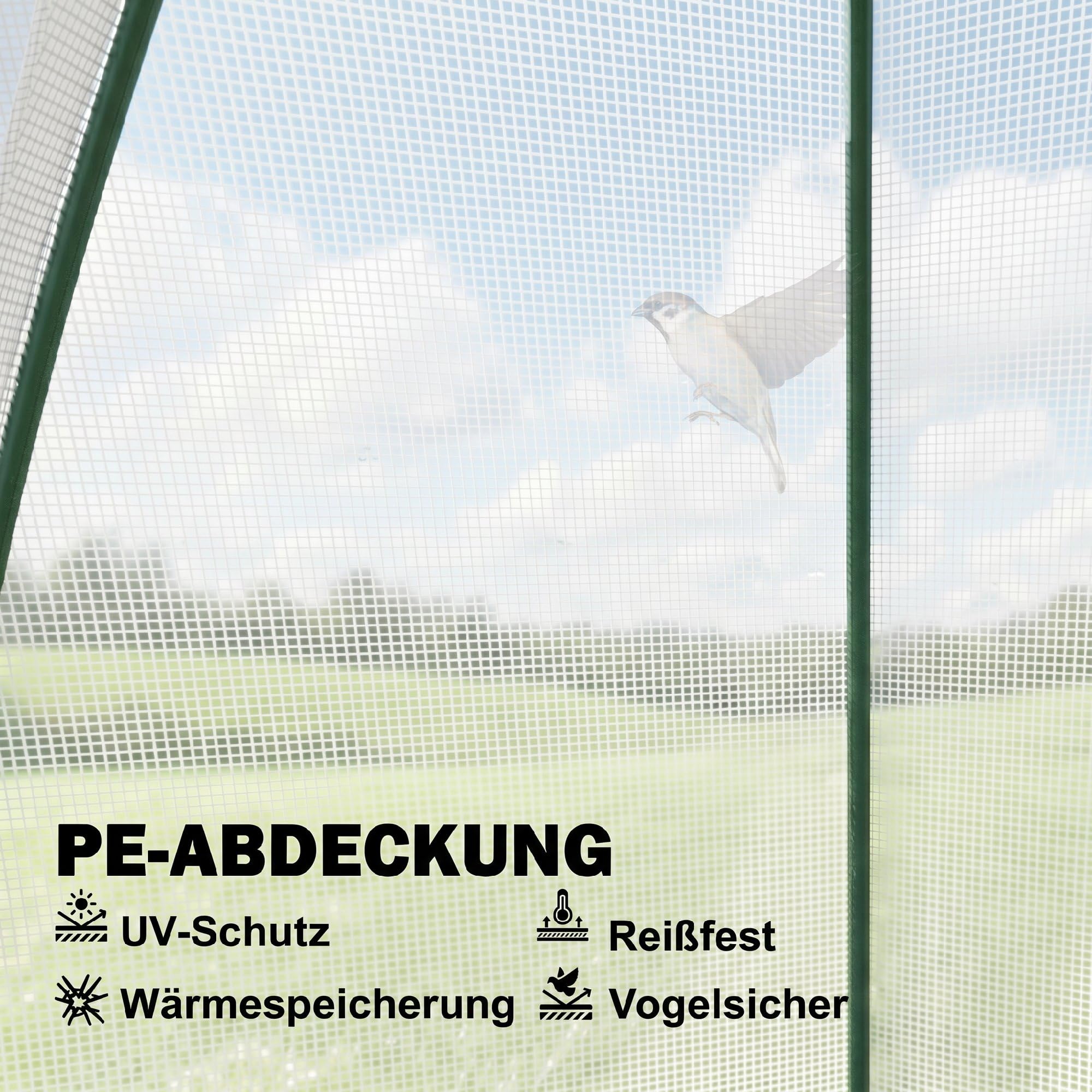 Outsunny Mini szklarnia z drzwiami rolowanymi Biała 160x140x180 cm