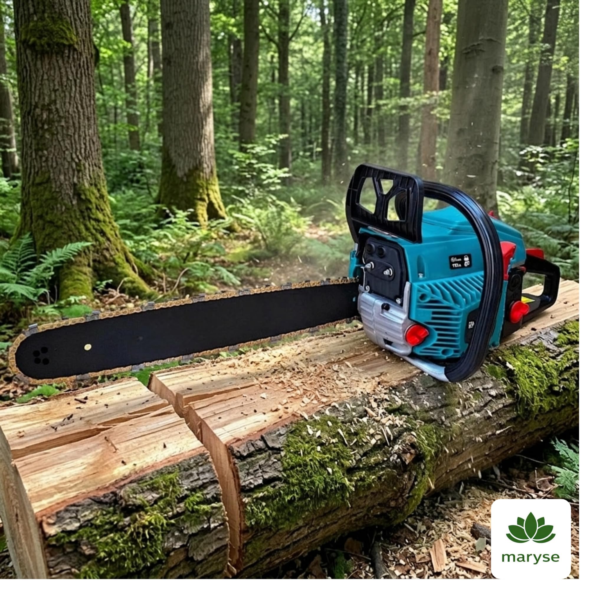 Motosega Professionale a Scoppio 68cc - Motore 2 Tempi ad Alte Prestazioni, Barra da 55 cm, Sistema Antivibrazione e Freno Catena di Sicurezza - Ideale per Taglio Legna, Potatura e Abbattimento