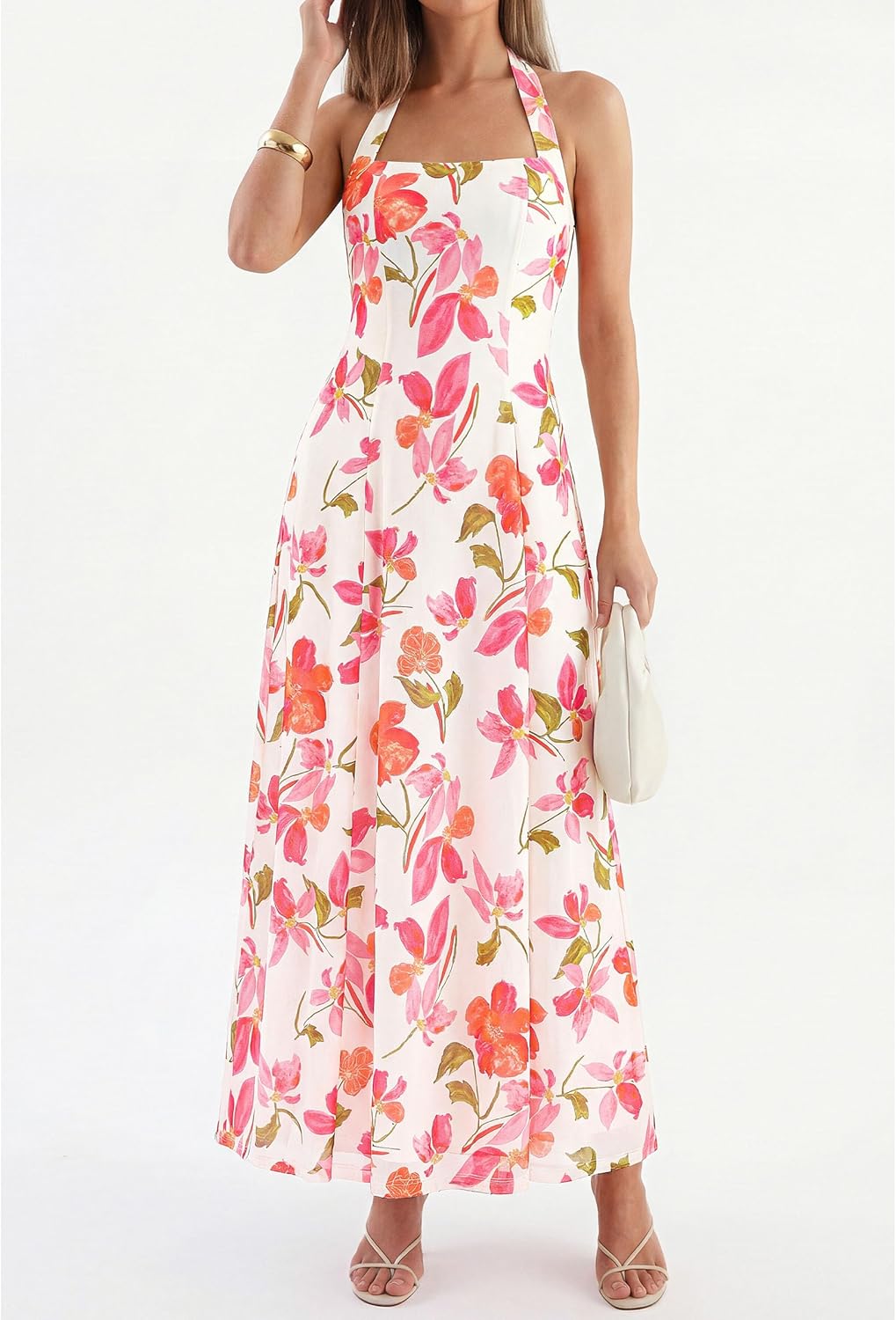 KIRUNDO Women Halter Floral Maxi Dress 2026 Summer Wedding Guest Cocktail Party Sleeveless A Line Beach Vacation Sundress - Image 5