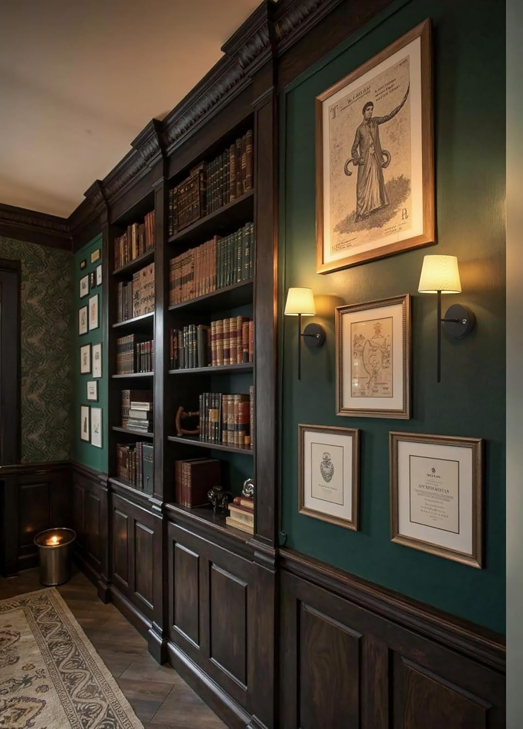 Battery Operated Wall Sconce Set of 2, Small LED Rechargeable Wall Lights with Remote, 5200mAh Dimmable Fabric Shade Cordless Wall Lamp for Bedside, Bedroom, Hallway, Living Room, Gifts (Black)