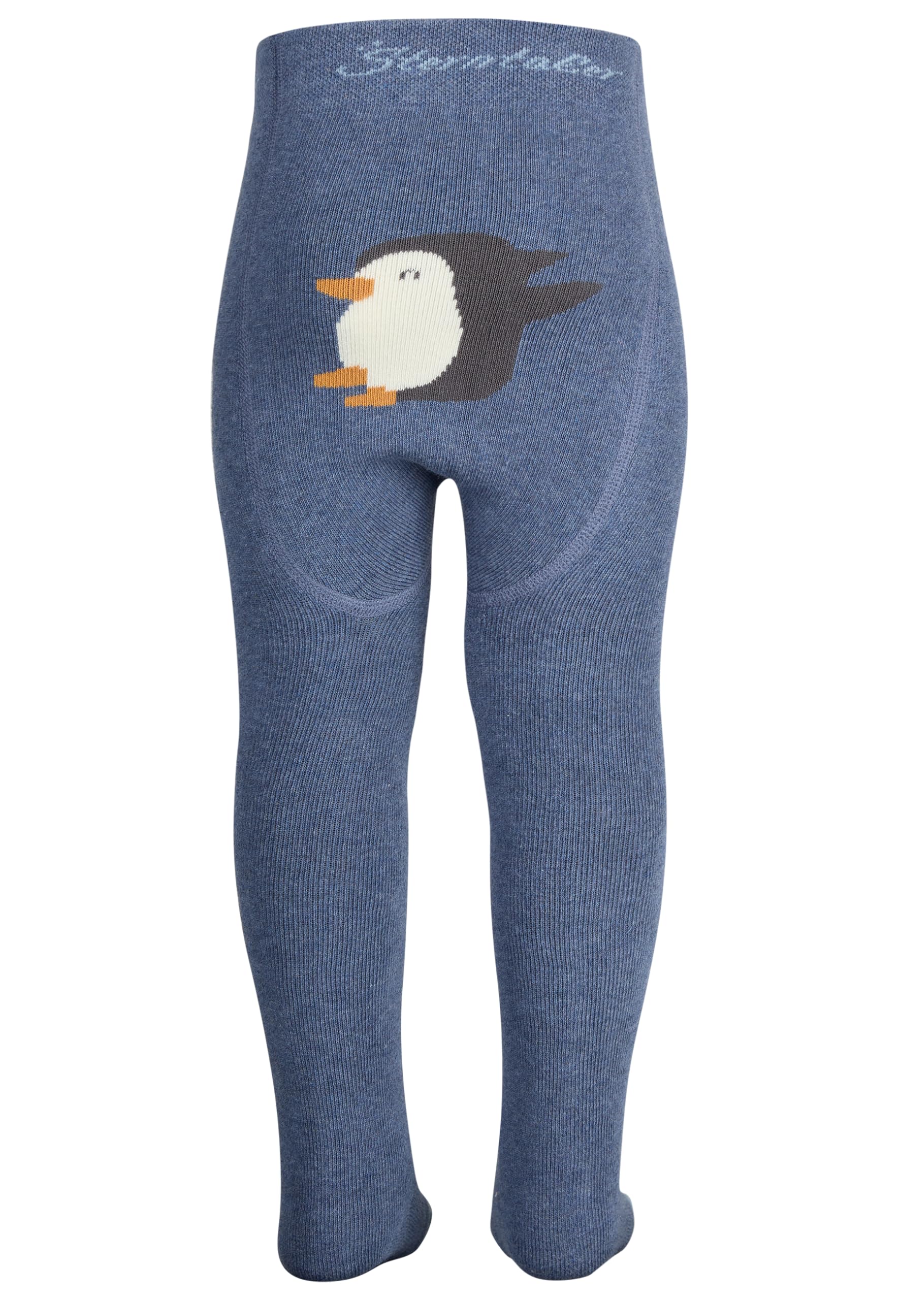 Sterntaler Collants d'éveil pingouin, Bleu jean chiné, 74