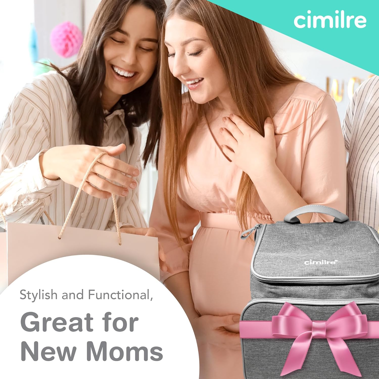 Cimilre Journey Breast Pump Backpack, Stylish & Functional Breast Pump Bag with Plenty of Pockets & Collapsible Compartments, Easily Fits Your Breast Milk, Pump, Accessories & More, 13” H x 12” W