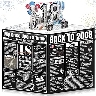 Cool 18th Birthday Card Gifts for Son Boy, Large 3D Pop-up 18 Year Old