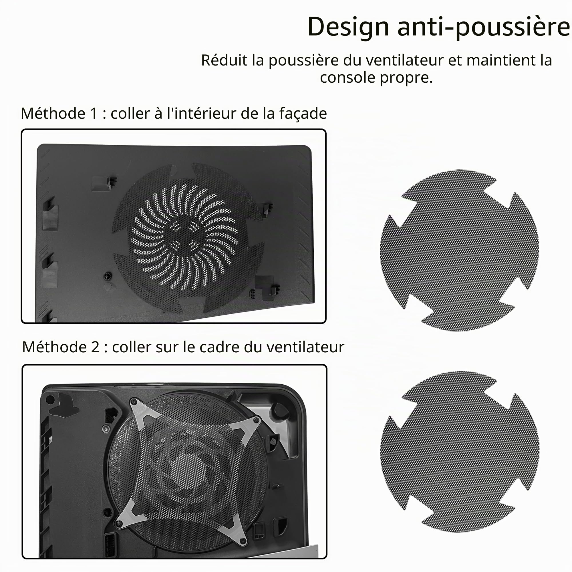 DOBEWINGDELOU Faceplate pour P5 Pro Disc Edition avec ouverture de refroidissement et filtre à poussière, couvercle de console de rechange Noir