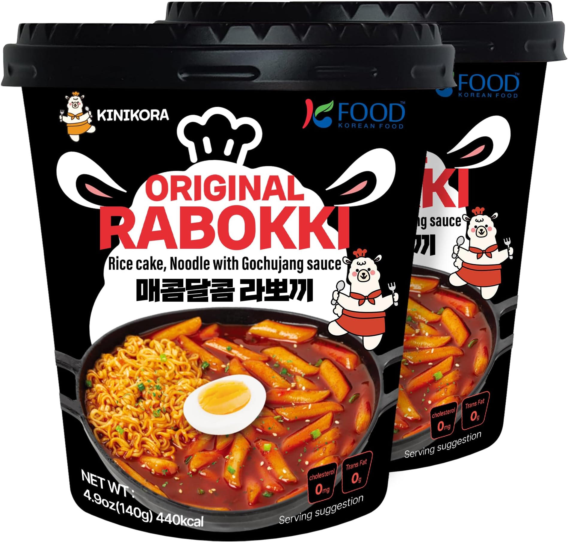 Premium Instant Rabokki Cup - Swicy Flavor, 2 Cups, Korean Ramen & Tteokbokki, Quick and Easy Street Food