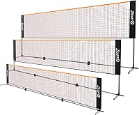 Zicon Portable Badminton Tennis Net Set - Adjustable 37-63in Height, Stainless Steel Poles, Durable Nylon Net & Carry Bag for Kids Volleyball Pickleball Soccer Beach Backyard