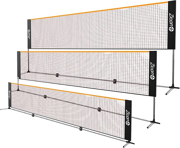 Zicon Portable Tennis Net,Stainless Steel Poles Badminton Net Set Adjustable Height Nylon Net with Carry Bag, for Kids V