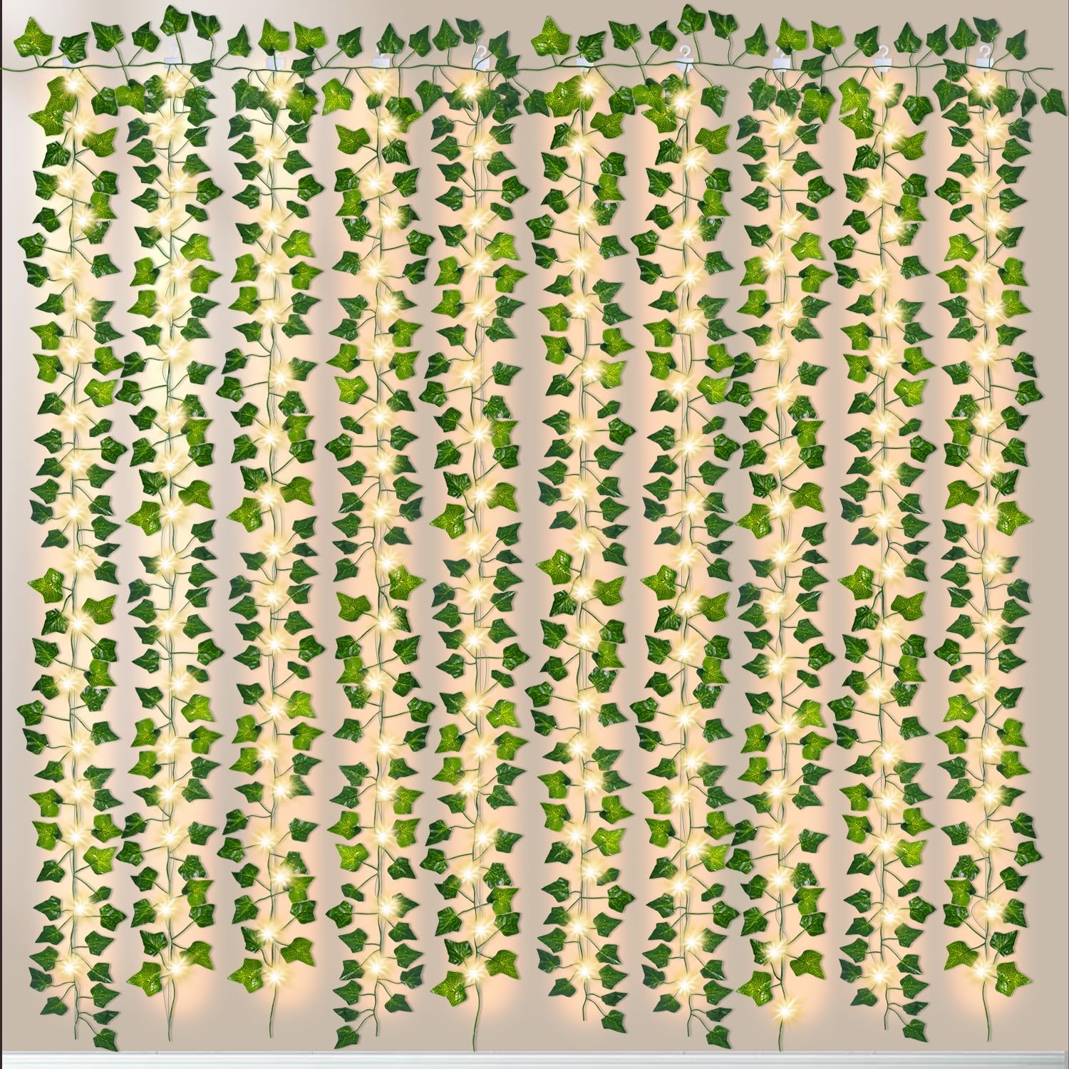12 Packs 84FT Artificial Ivy with 240 LED String Light Garland Hanging Plants Fake Vines for Bedroom Wedding Party Garden Wall Room Home Decor (240LED) : Amazon.ca: Home