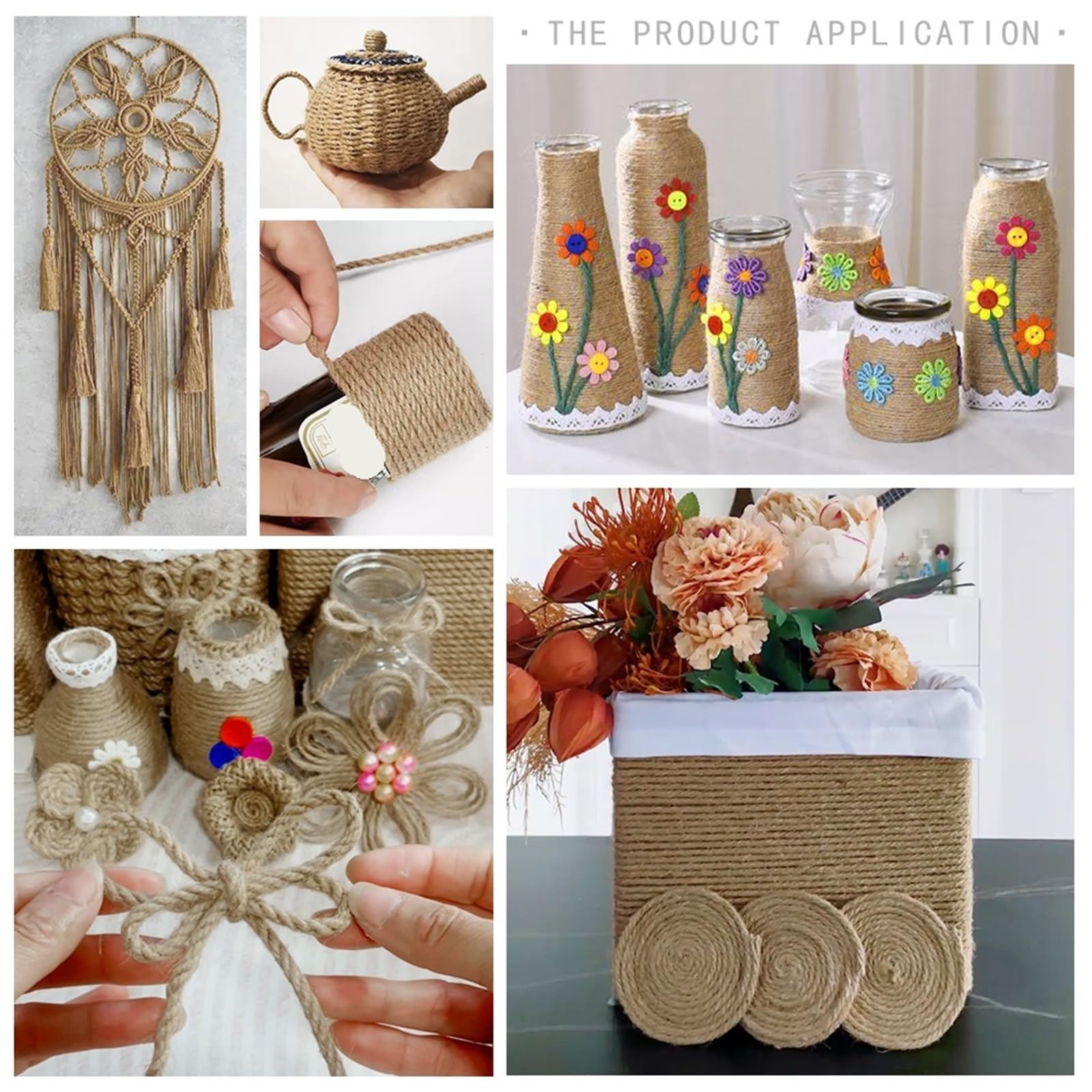 1mm-12mm Jute Seil Schnur Band Handwerk DIY Nähen Party Hochzeit Weihnachten Home Decortion Für Camping Garten
