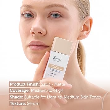The Purest Solutions Sebum Dengeleyici & Matlaştırıcı Serum Fondöten SPF 50, 30 Mililitre – Açık/Orta Ton