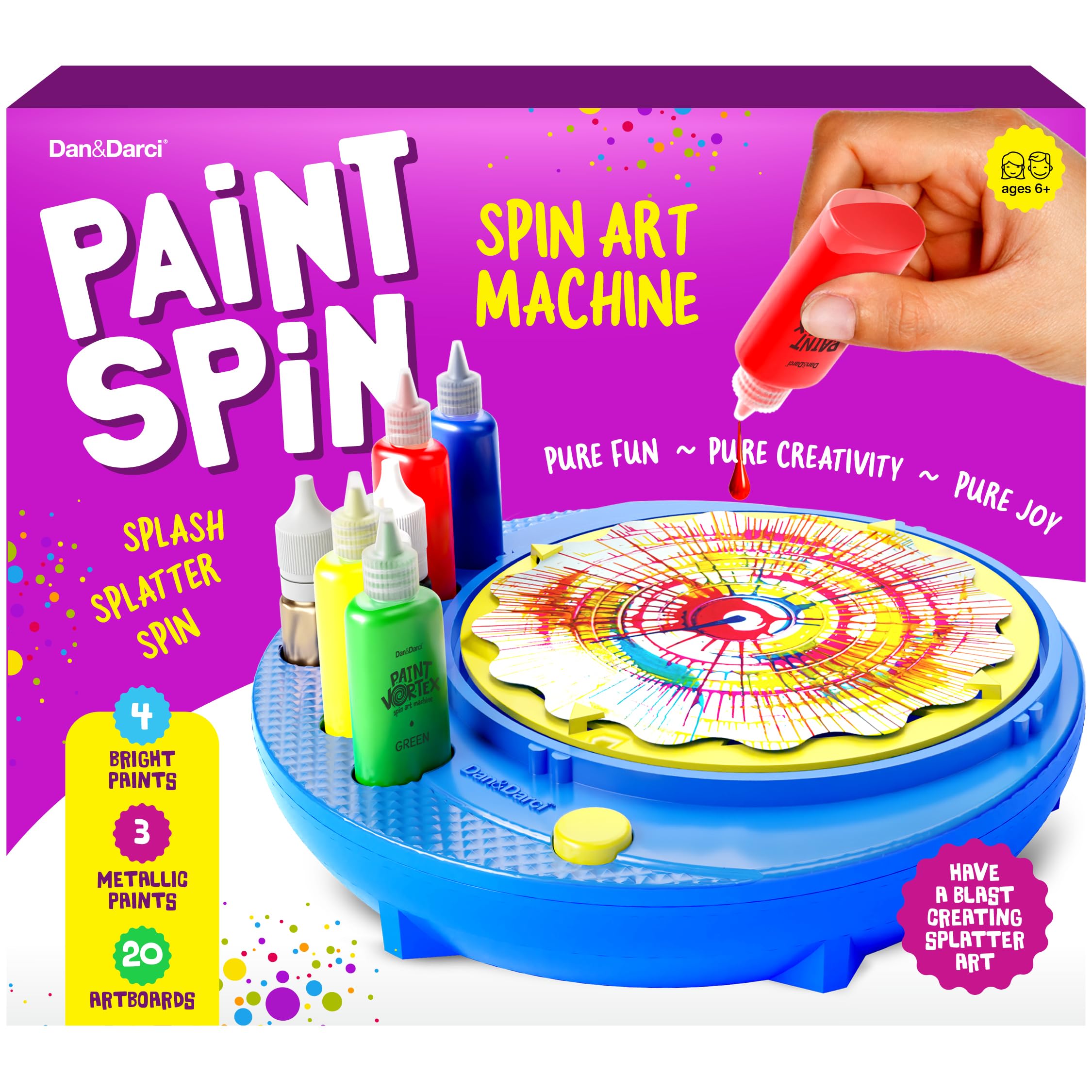 Dan&Darci Paint Spin Art Machine Kit for Kids - Arts & Crafts for Boys, Girls - Art Craft Set Christmas Gift for 6-9 Year Old Boy, Girl - Painting Spinner Toys - Birthday Gift Ideas for Ages 6-12 YearDan&Darci Paint Spin Art Machine Kit for Kids - Arts…