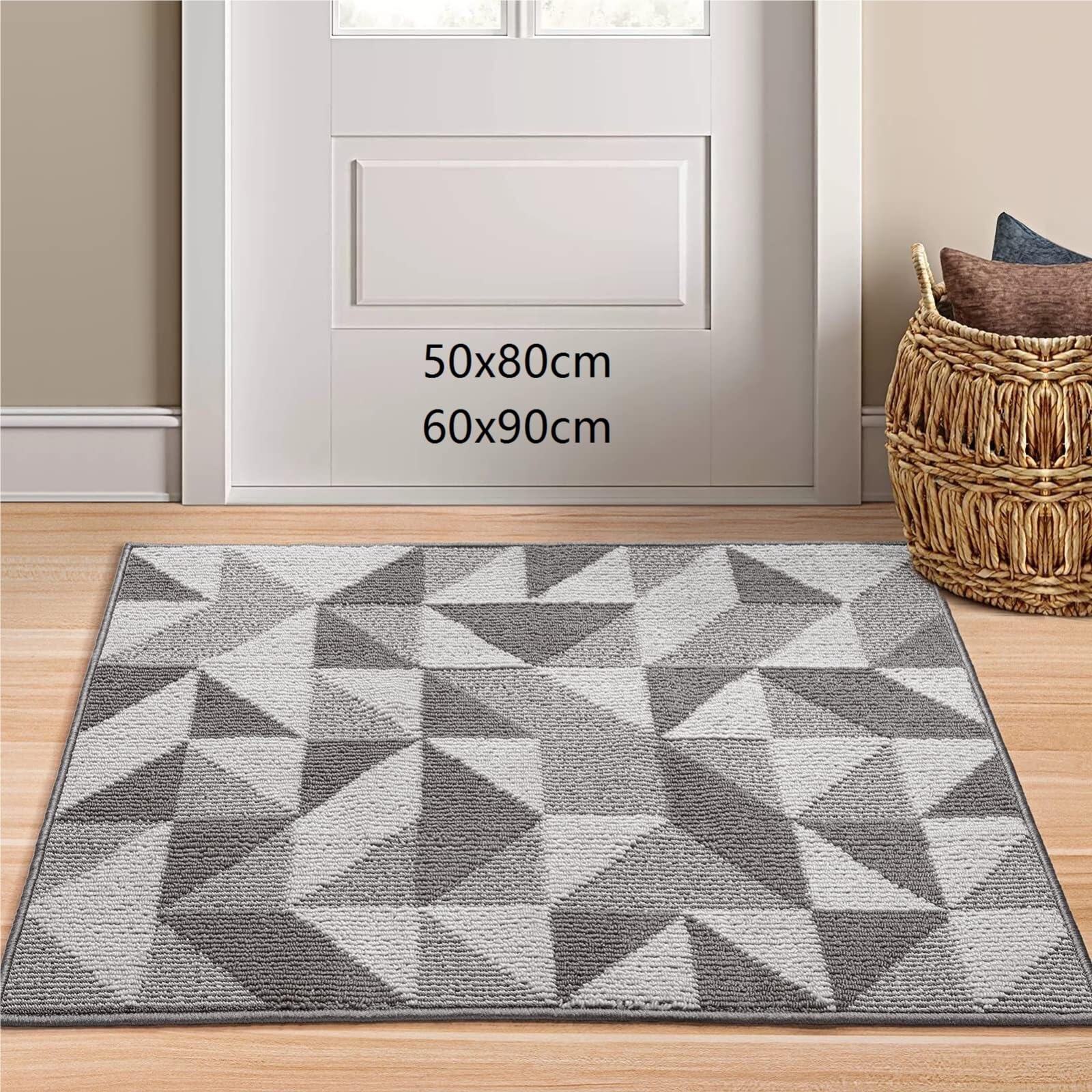 Fußmatte Fußabtreter Saugfähige Vorder- Und Hintertürmatten, Maschinenwaschbare Fußmatten for Die Eingangstür Teppich für Eingang(Brown,60x90cm)