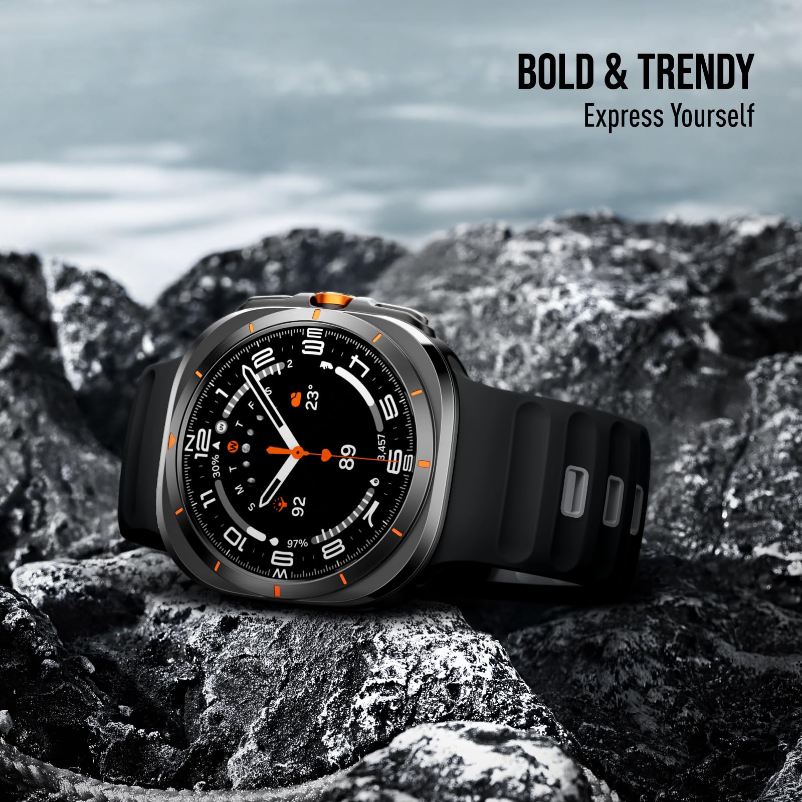 Acextro Paquete de 4 correas de silicona de 26 mm de ancho compatibles con Galaxy Watch Ultra de 47 mm (2024/2025), correa impermeable suave para Samsung Galaxy Watch Ultra, correa deportiva duradera