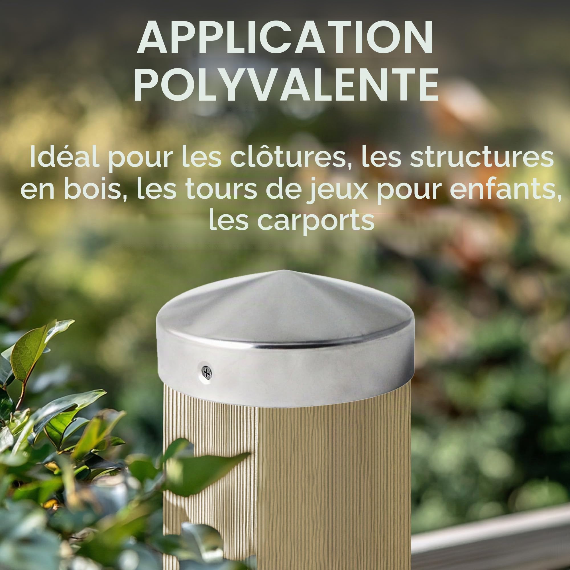 h2i Capuchon de poteau rond | Acier galvanisé | Ø 121 mm | Lot de 10 | Capuchon rond de protection pour poteaux en bois de jardin, poteaux de support et poteaux de clôture en forme de pyramide |