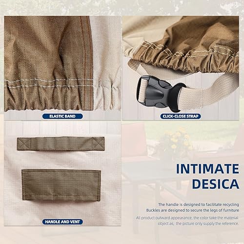 Miniatura 4 de HAMLER Fundas para muebles de patio, rectangular, resistente, tela Oxford resistente 420D, impermeable, para mesa y sillas de comedor de uso