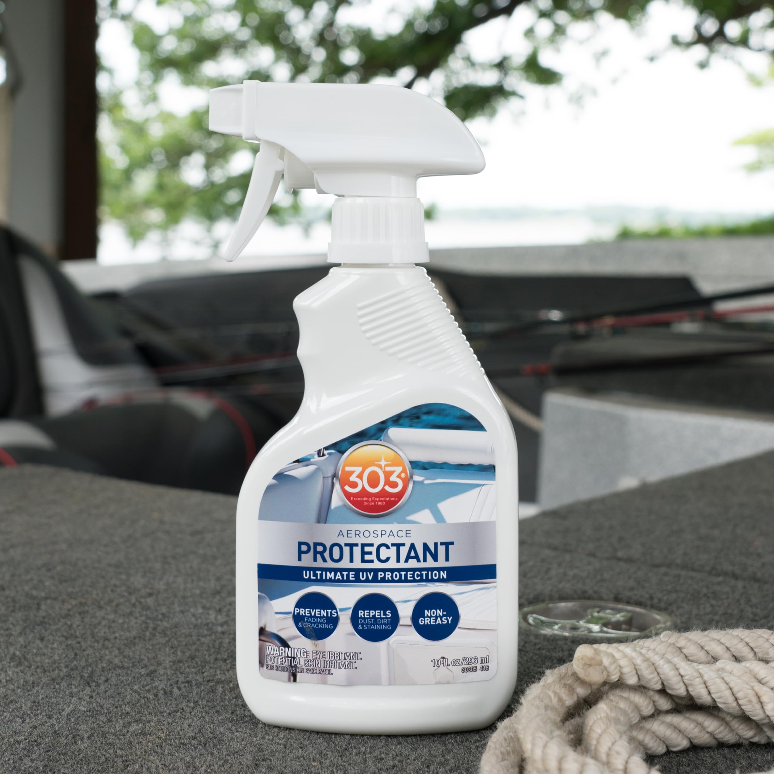 303 (30305) Marine Aerospace Protectant 296 ml – Spray de protección UV para barco, vinilo, goma y plástico, acabado mate + guantes Fiwiko de nitrilo gratis