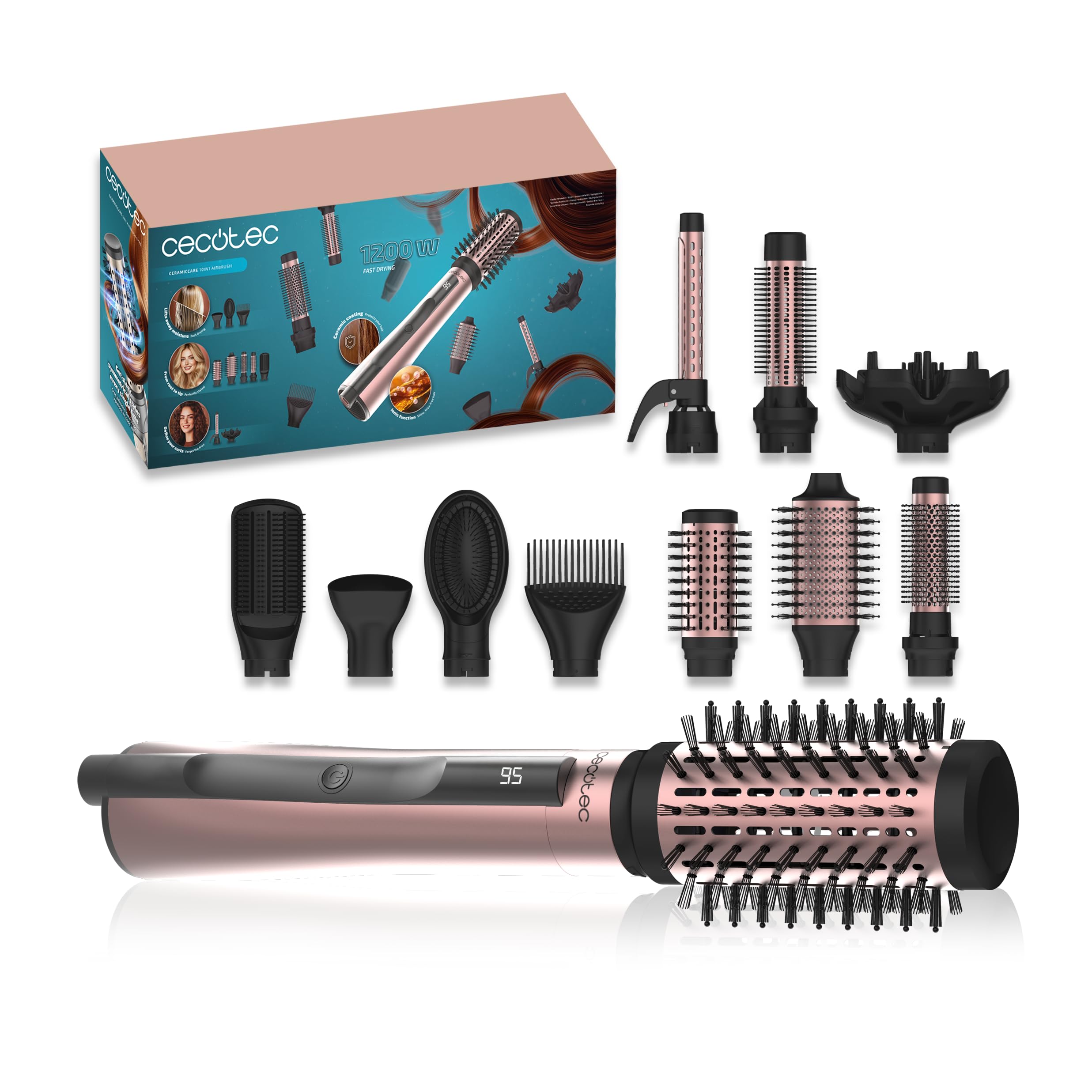 Cecotec AirBrush 10 en 1: Secador, Alisador y Más 1200W