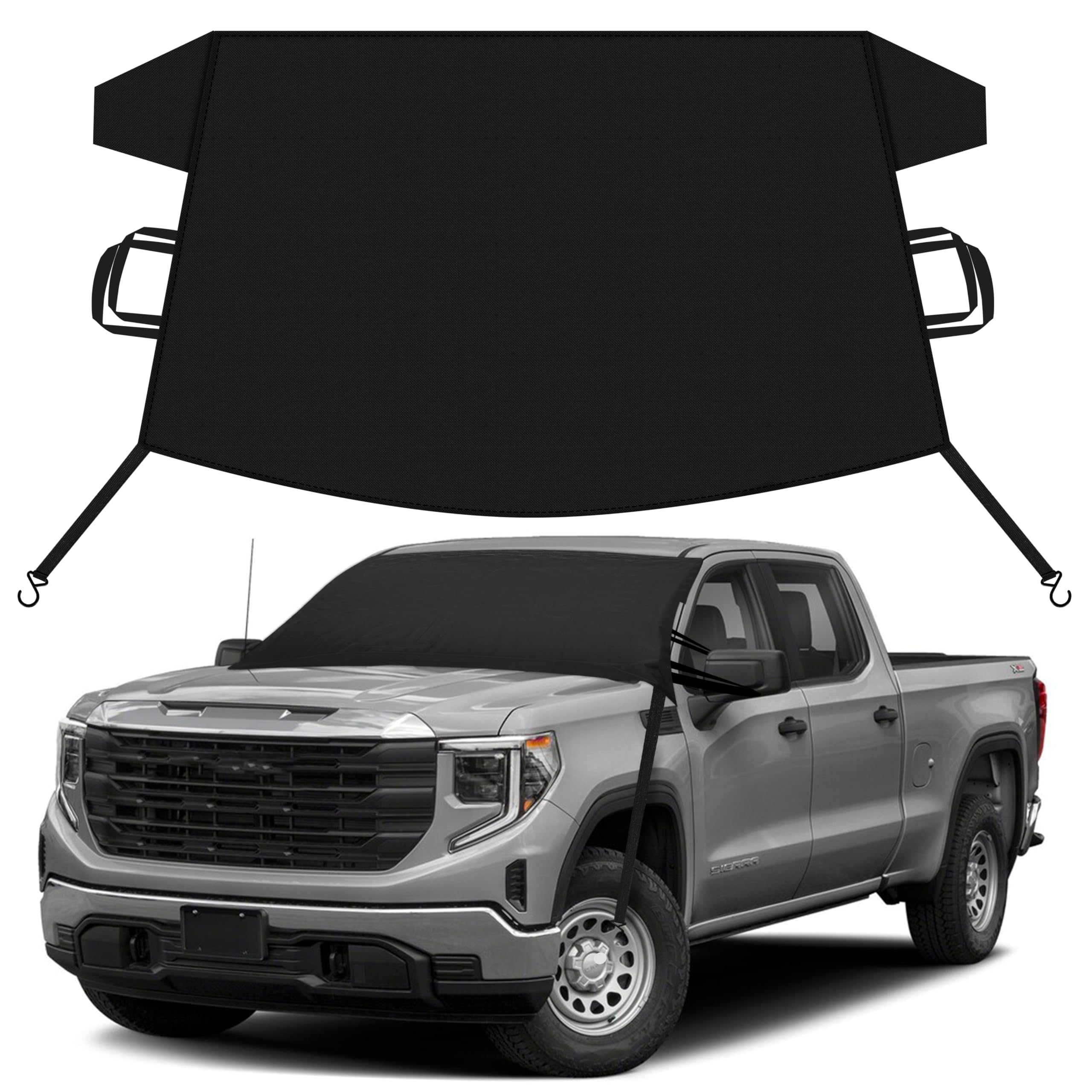 EcoNour Car Snow Cover Compatible for Toyota Sierra | Windshield Cover for Ice and Snow with S-Hook Straps | Heavy-Duty 600D Oxford Winter Car Cover, Waterproof &amp; Anti-Slip