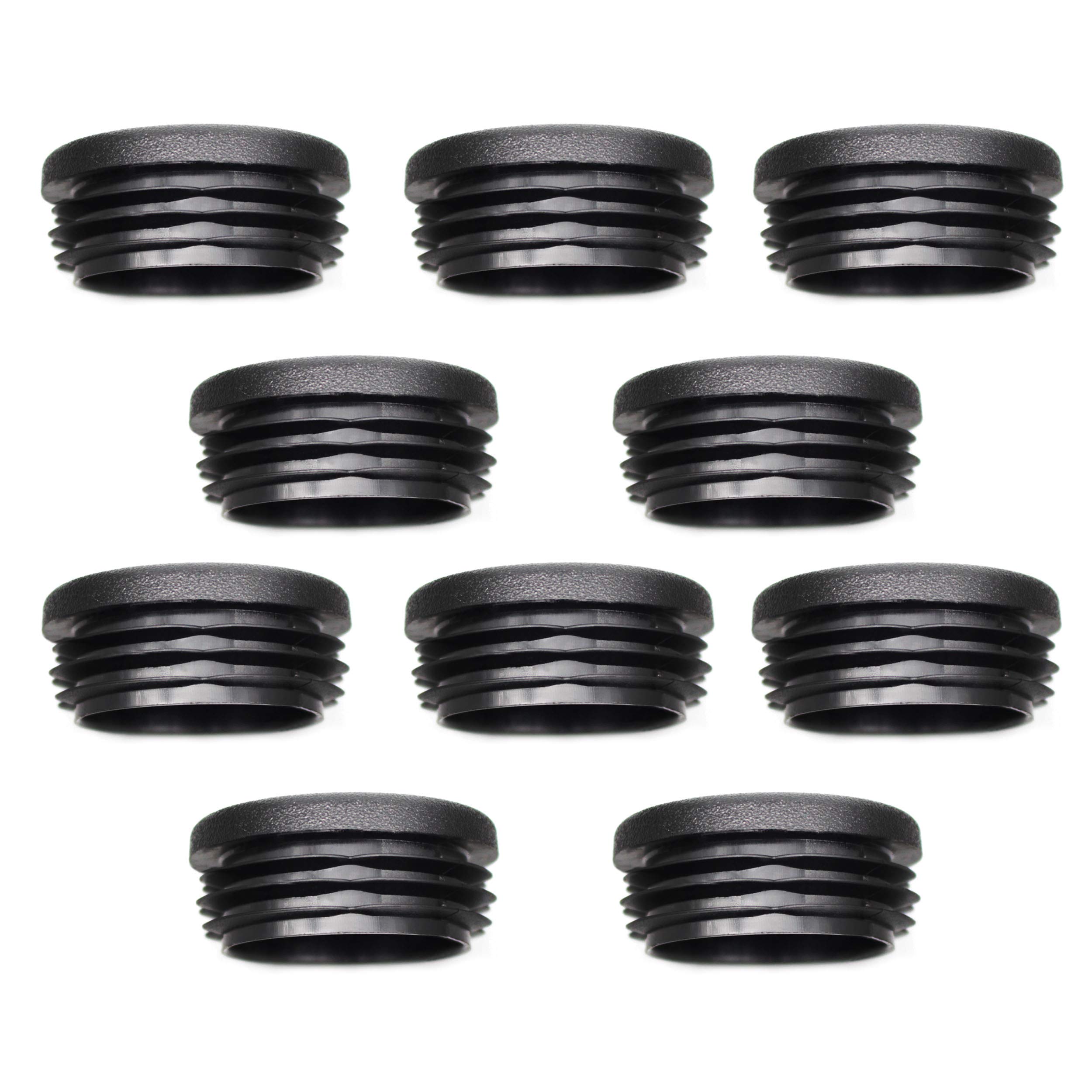 Enkotrade 10 Stück Lamellenstopfen Rund Ø 34mm, Rohrstopfen, Rohrabdeckung aus hochwertigem Polyethylen Kunststoff, Stopfen, Endstopfen, Kappen