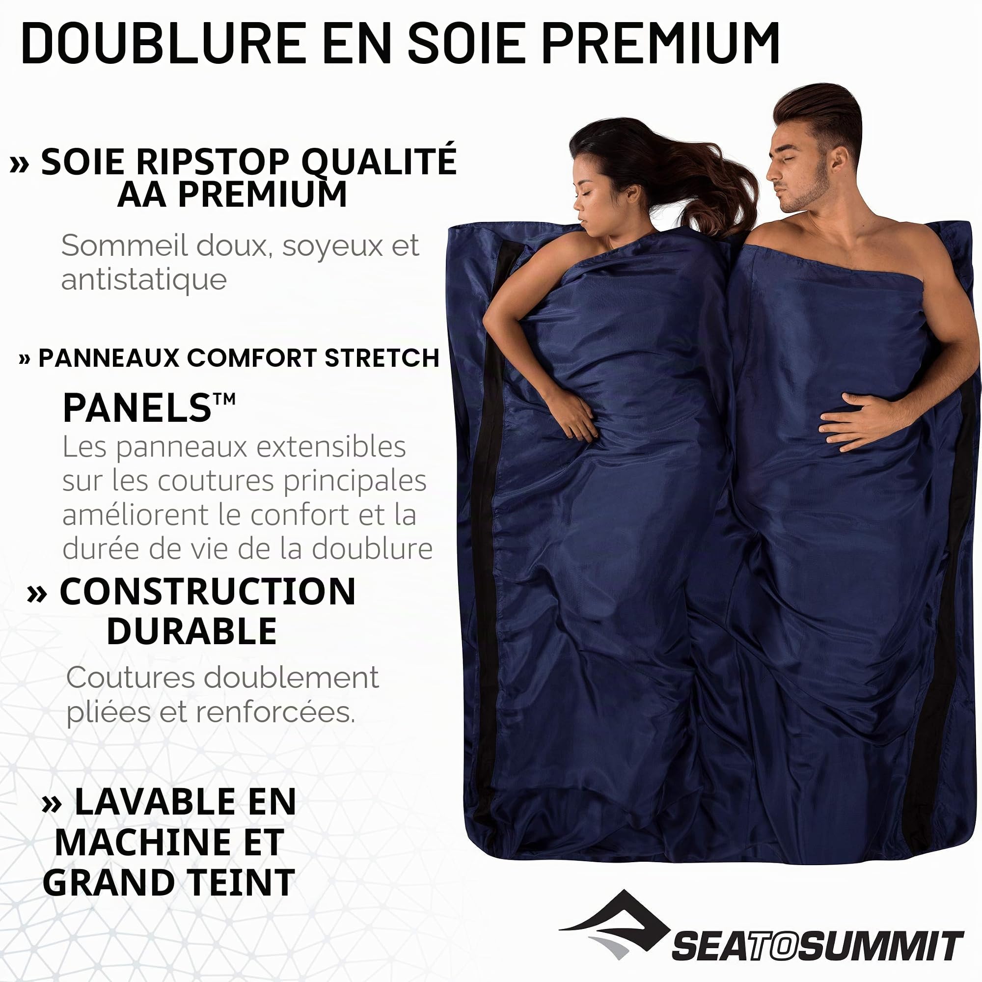 Sea to Summit Équipe de Camping Homme, Bleu Marine, Double (Rectangular) 185x185cm/225gr