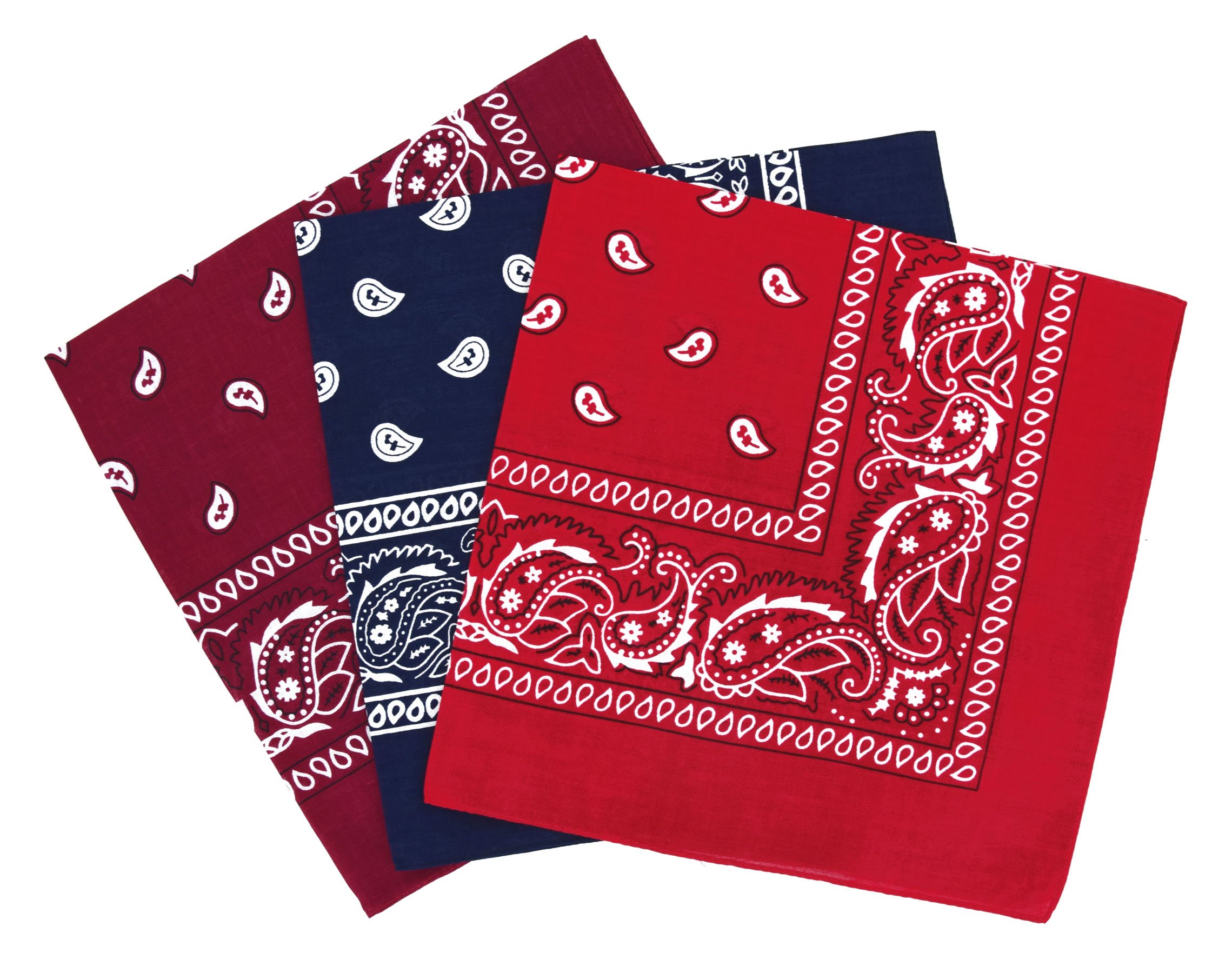 Cotton Paisley Bandana Scarf Headband 3 Pack