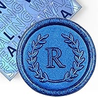 Vista 50 de 50 calcomanías adhesivas de sello de cera con letra M rosa, hechas a mano, sin necesidad de sellar, rasgar y usar calcomanías de cera