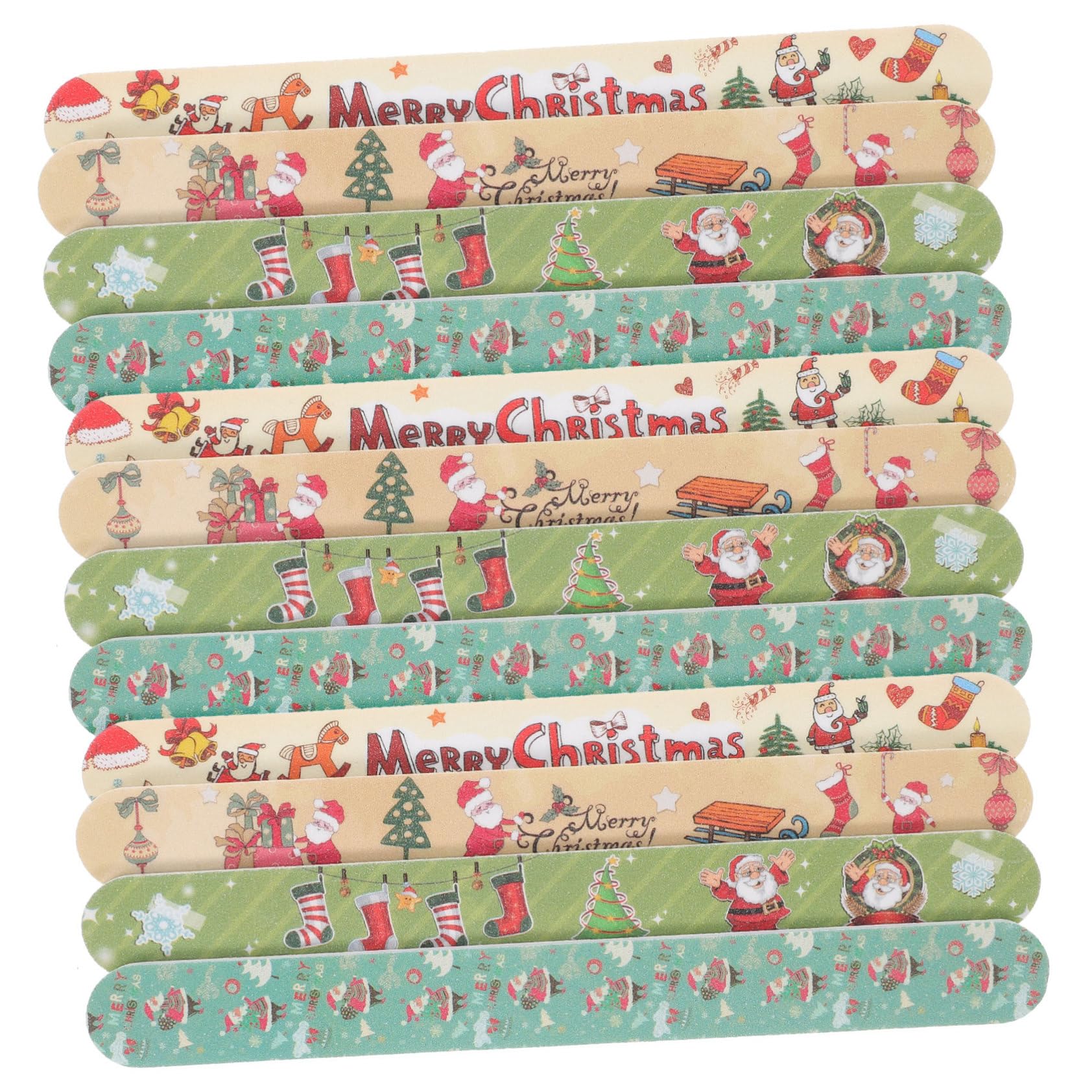 Garneck 12 Stück Teiliges Weihnachts Professionelle Maniküre Pediküre Feilen Doppelseitig für DIY Nagelpflege Zuhause Geschenk für Damen Mädchen