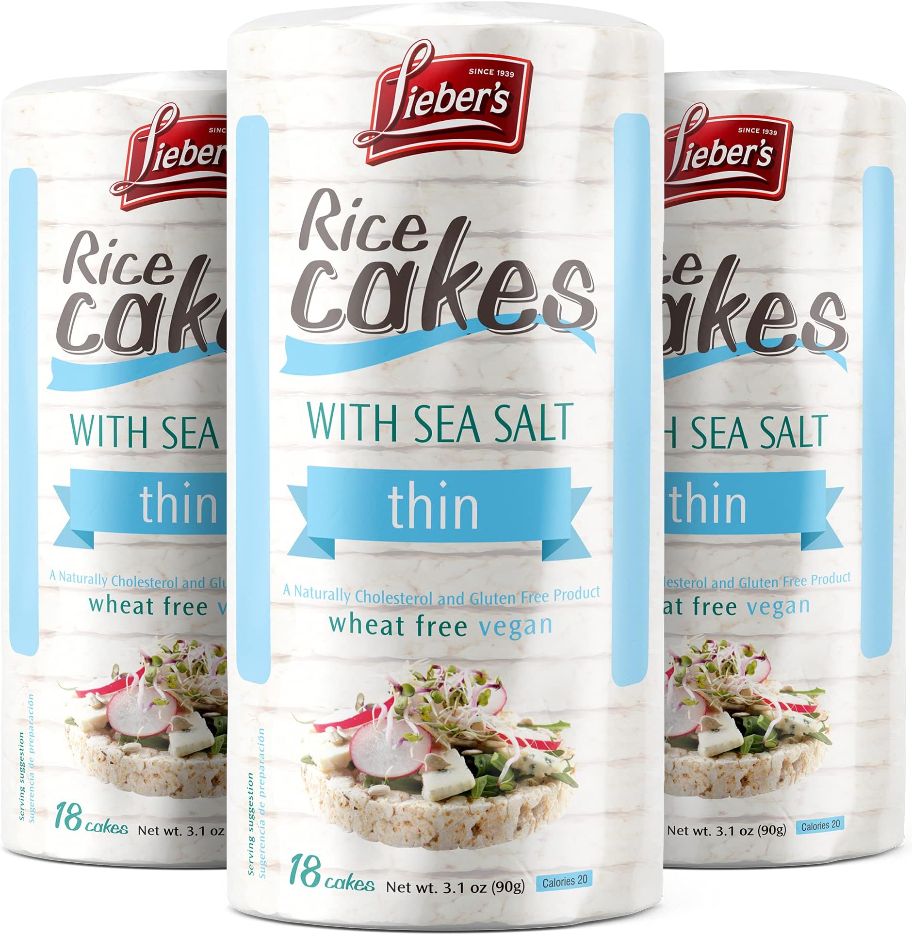 LIEBERS Rice Cakes, Kosher Certified Snack, Dairy Free